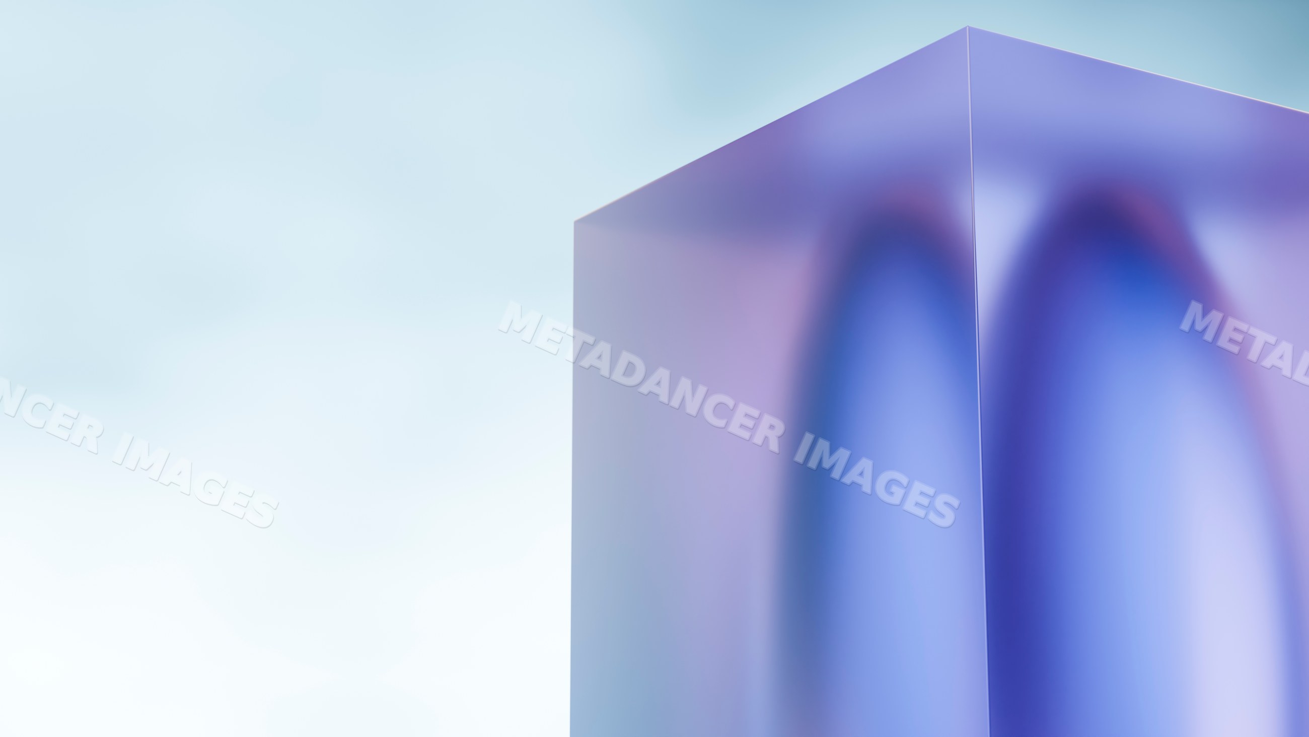 Abstract blue and purple reflective geometric cube background