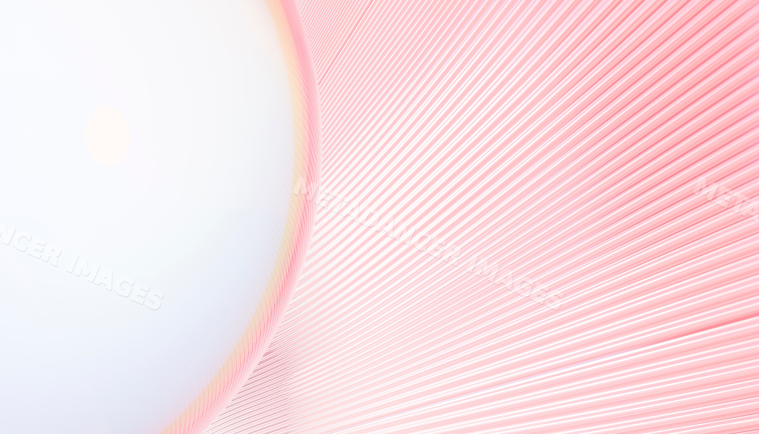 Close-up abstract image with white sphere and radiating pink lines