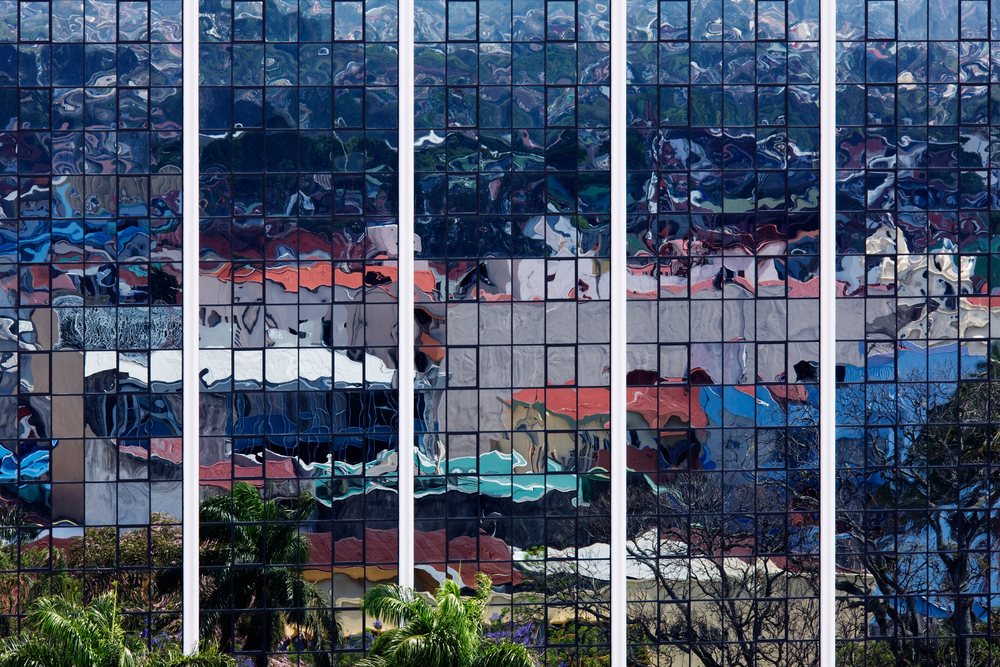 Reflection on a glass facade of a modern building costa rica