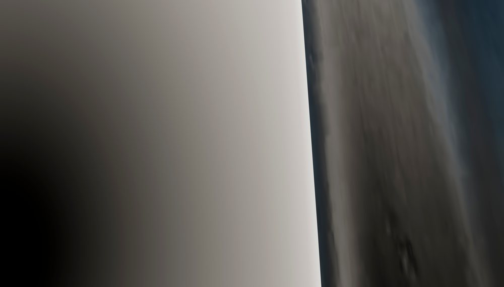 View of earth's curvature and atmosphere from space