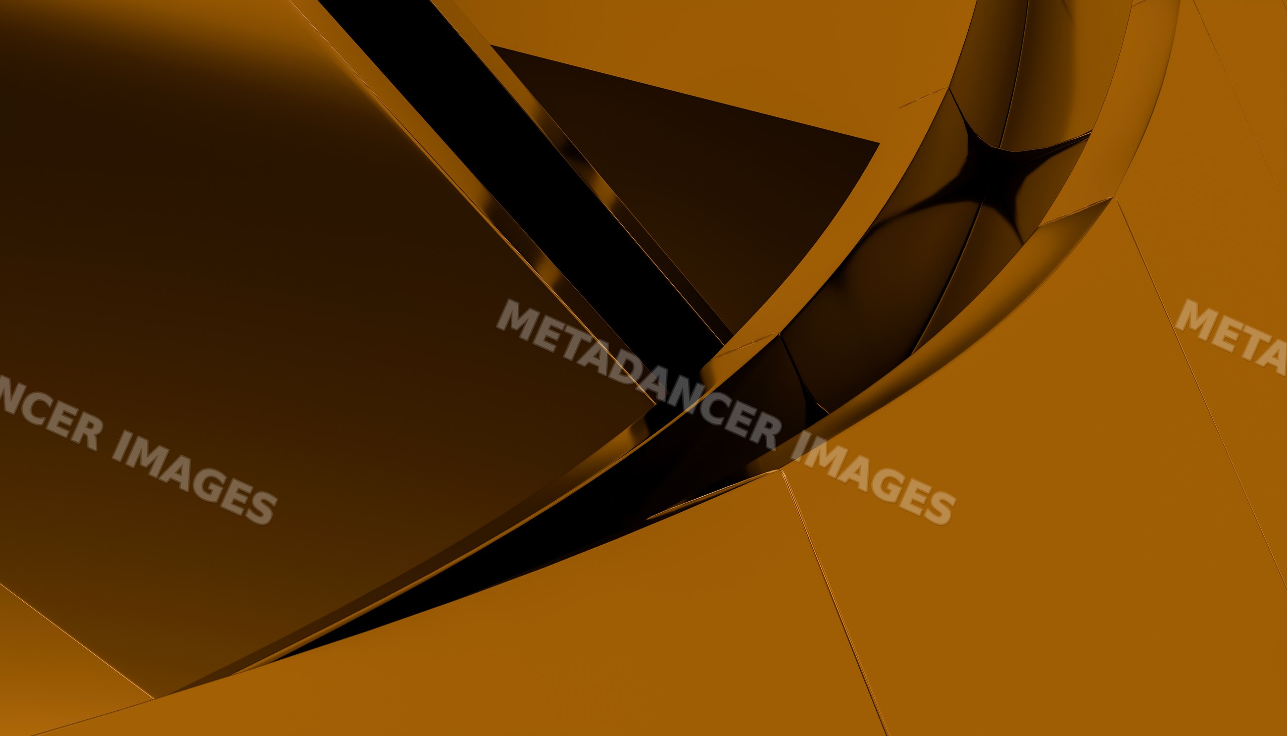 Abstract digital 3d render with brown and orange curved surfaces