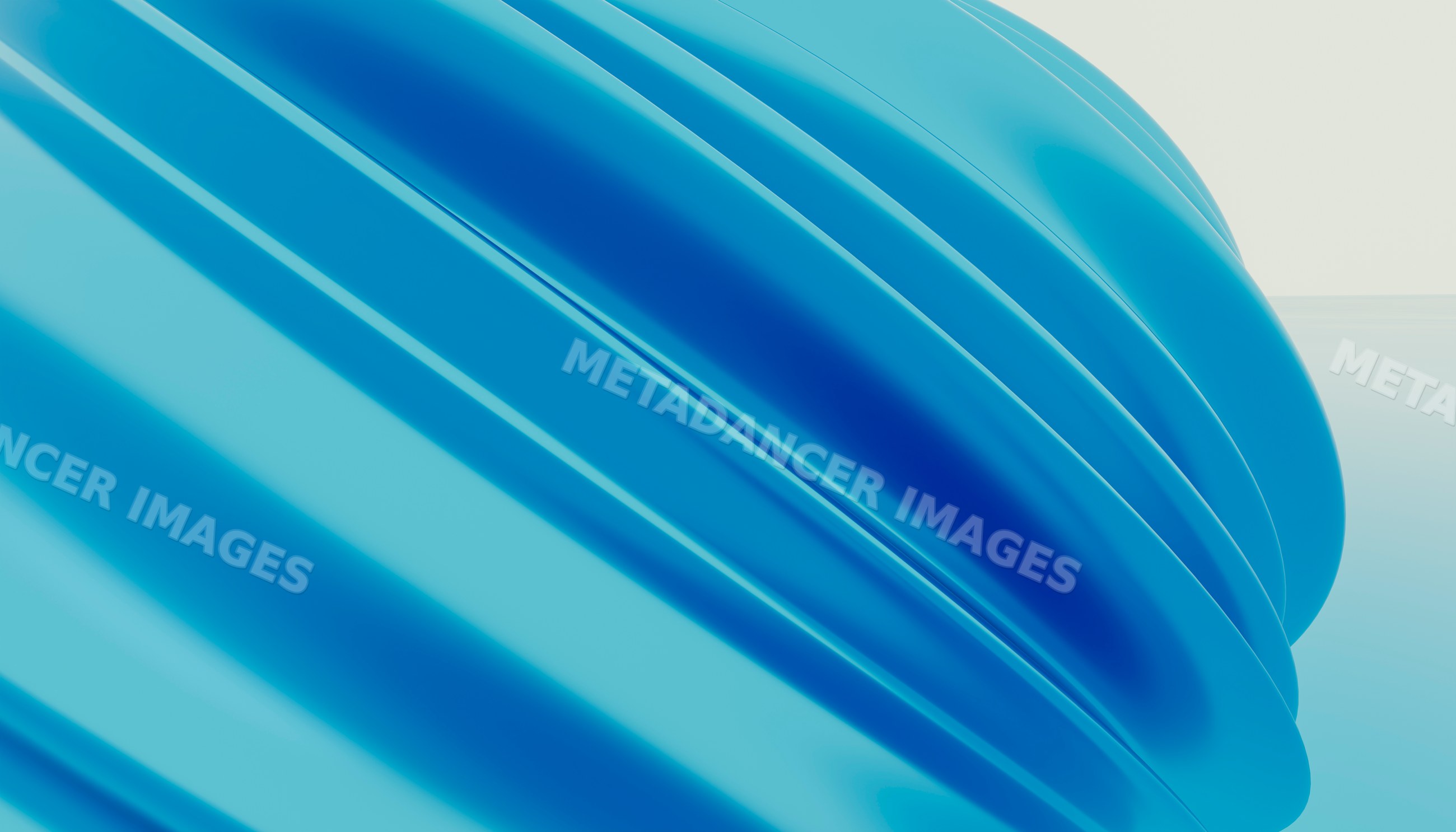 Blue glossy curved abstract shapes in digital art composition