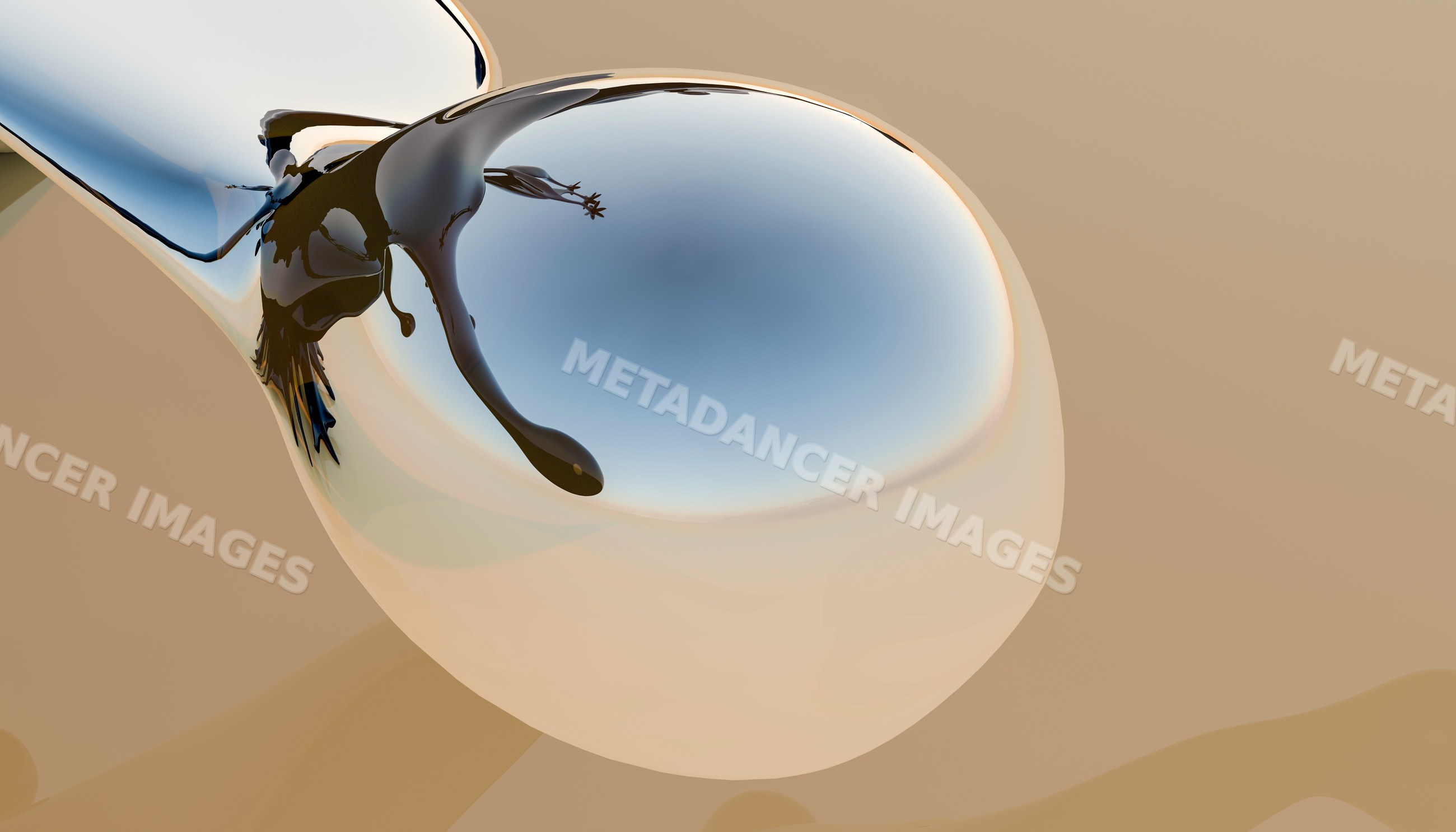 Close-up image of a milk splash on a reflective metal spoon
