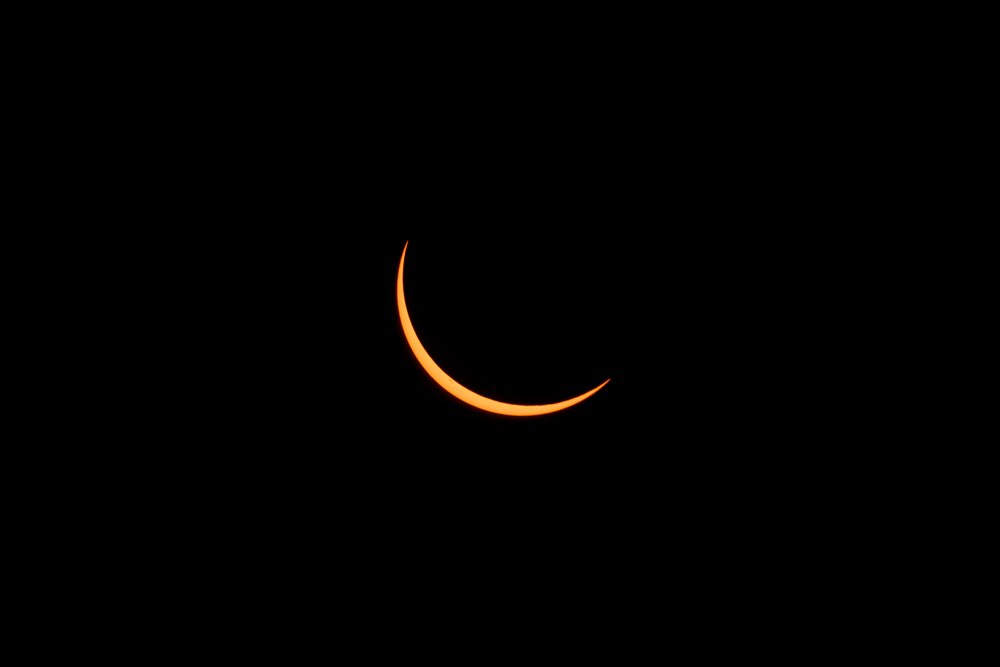 Crescent-shaped solar eclipse seen