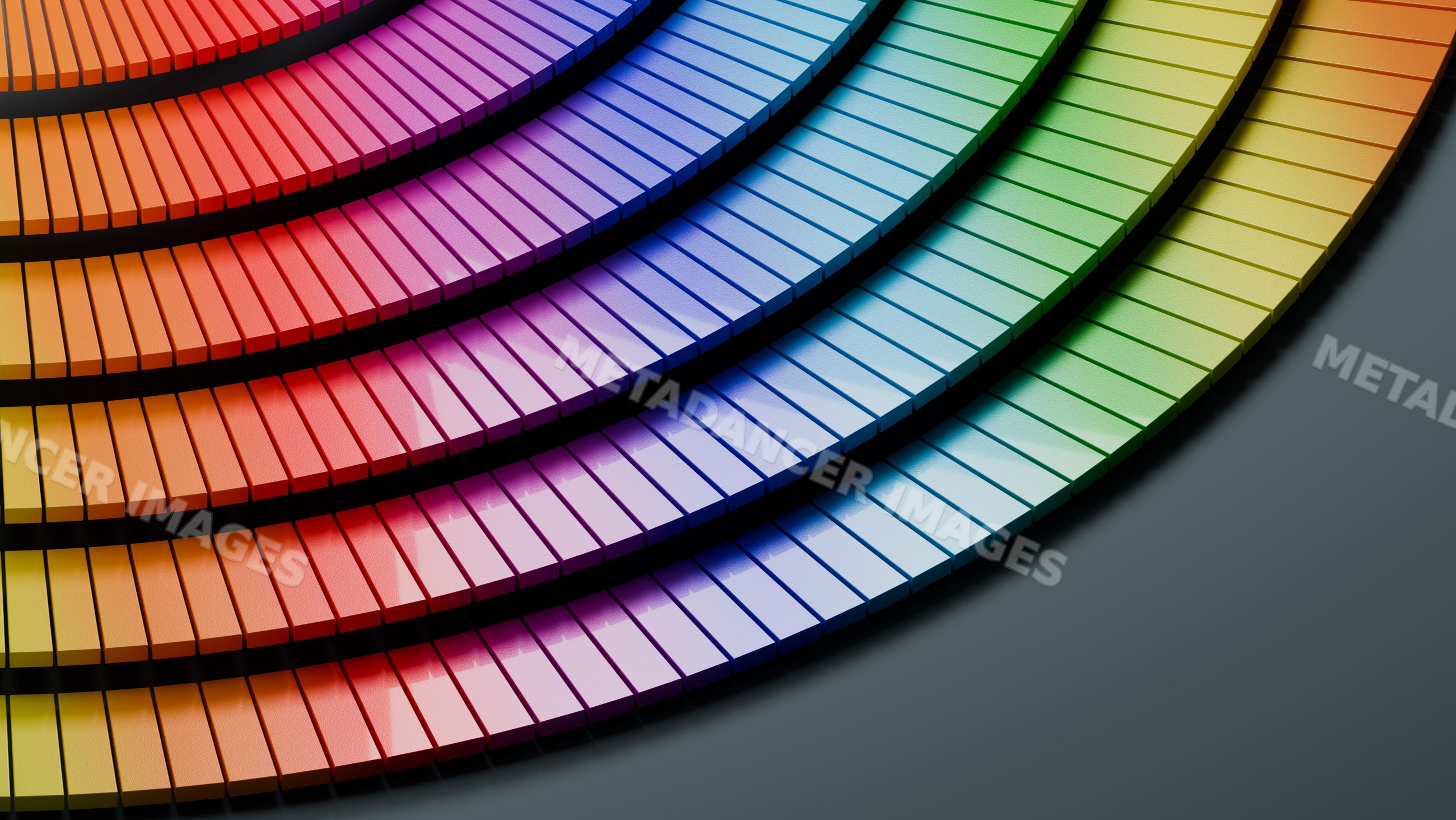 Color wheel composed of rectangular blocks