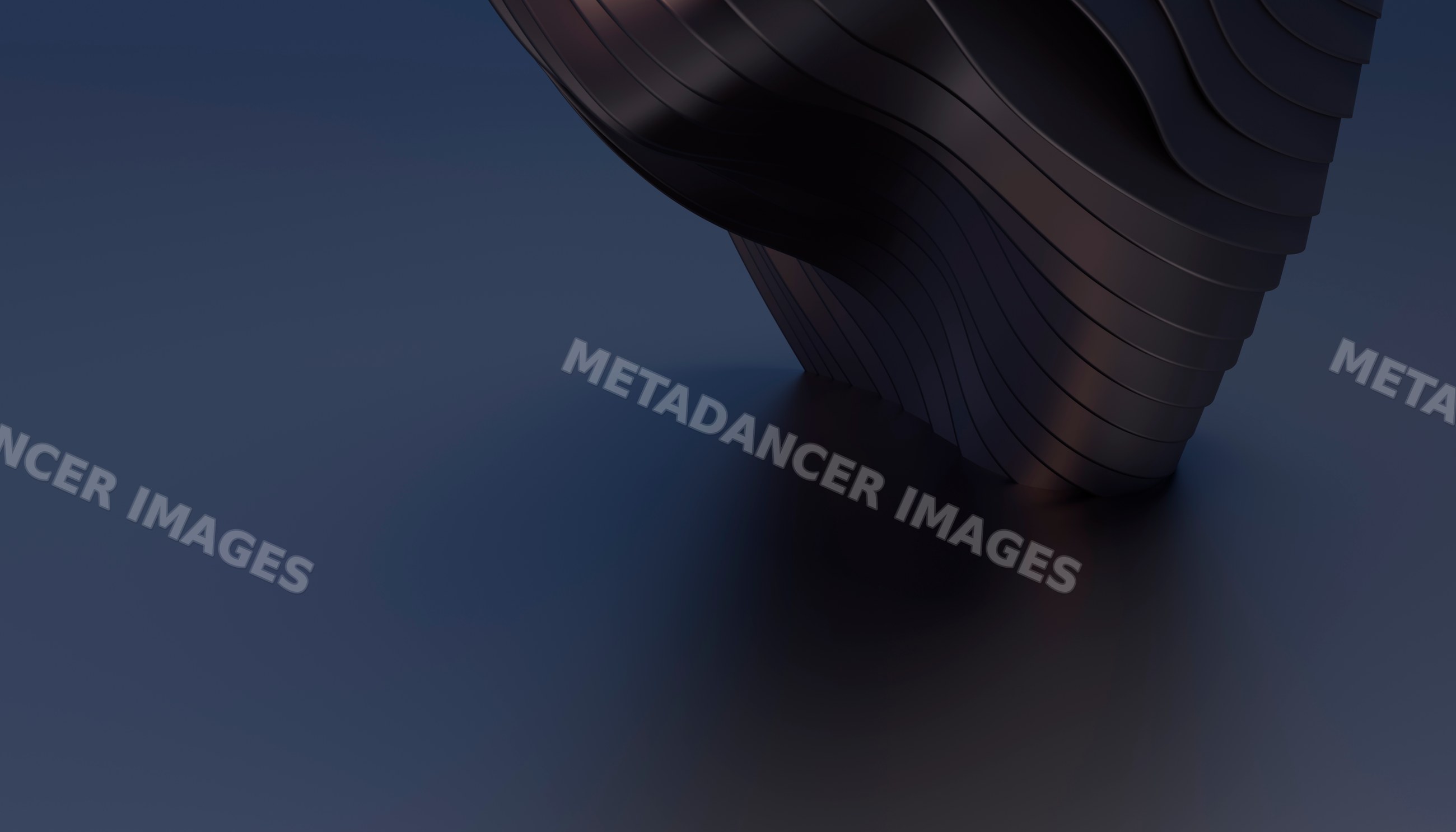 A 3d rendered dark abstract sculpture with smooth curves and metal