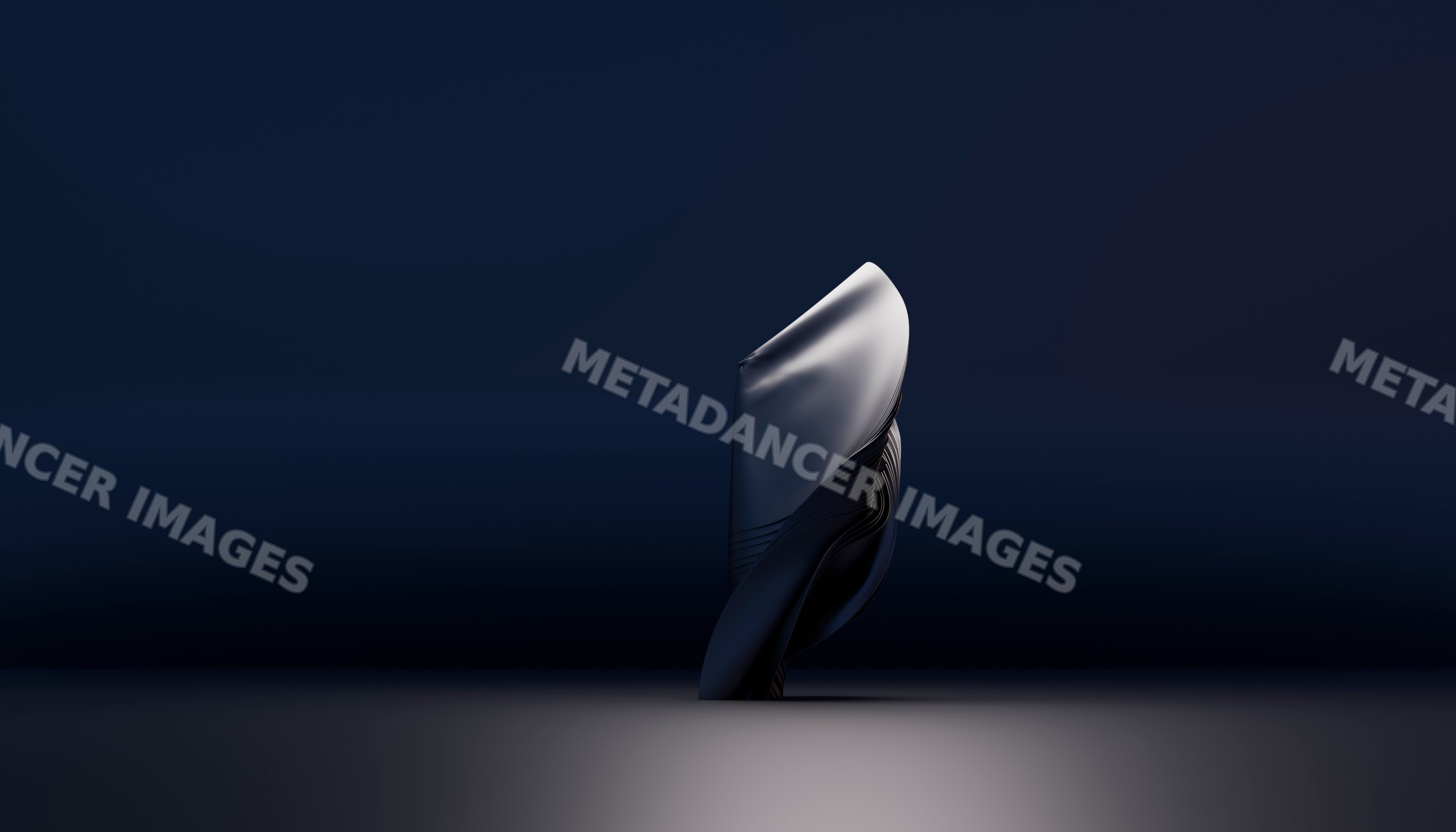 Digital rendering of an abstract twisted sculpture with a smooth