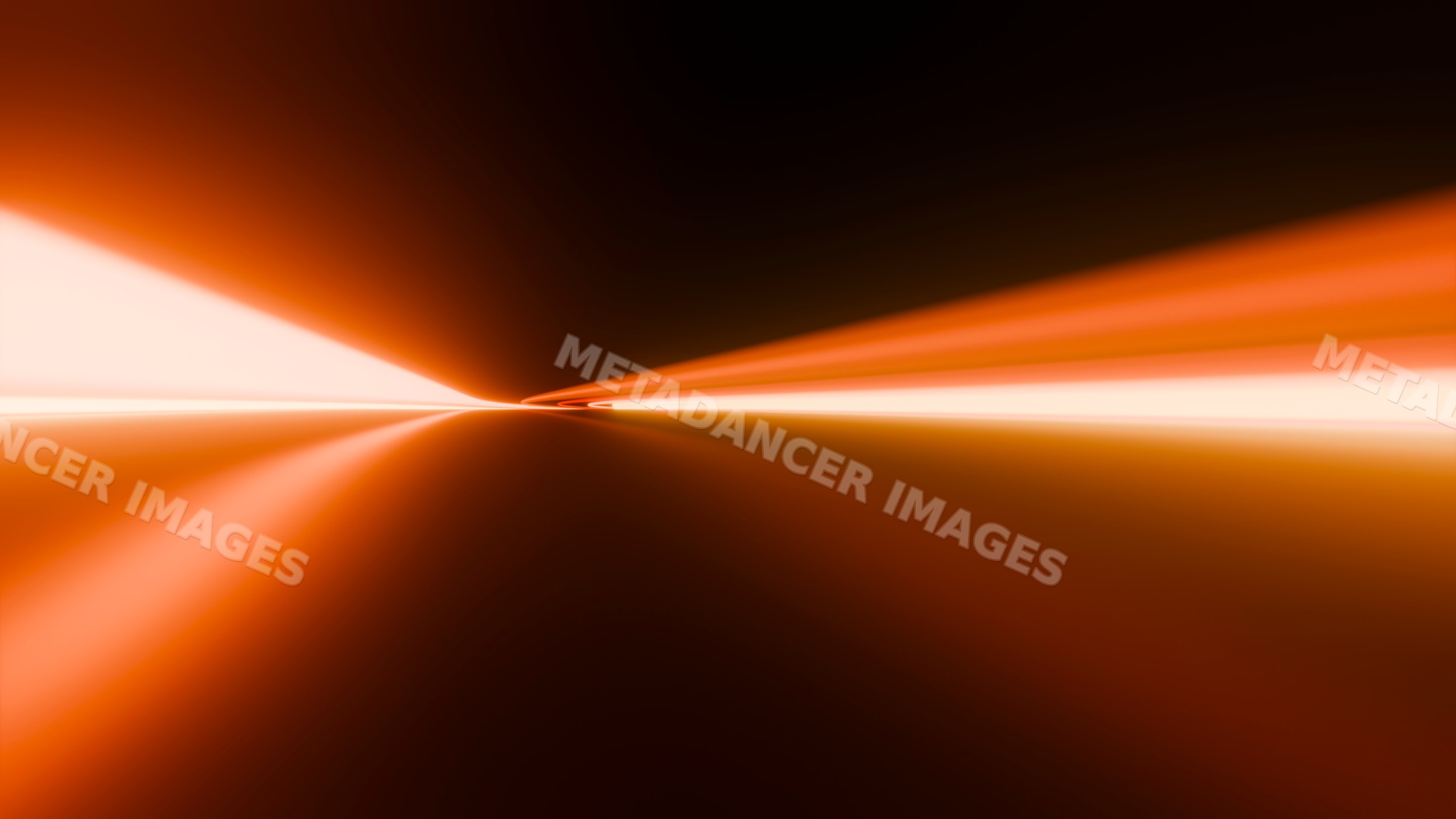 Abstract orange lights and glow with reflections on dark surface