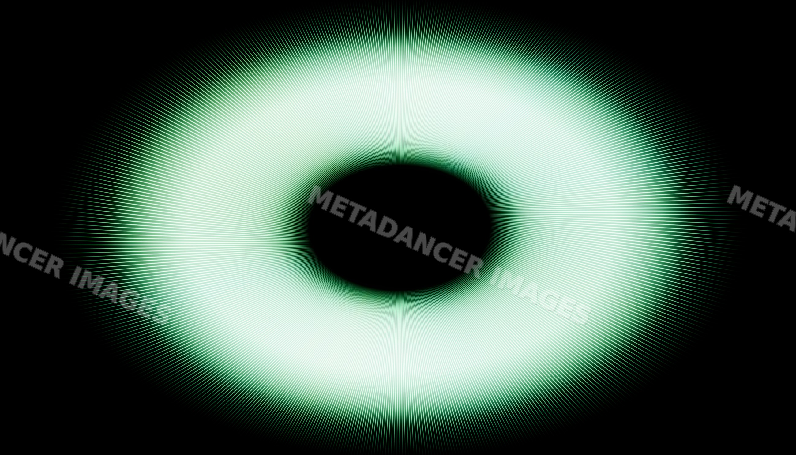 Green glowing ring with radiating light rays