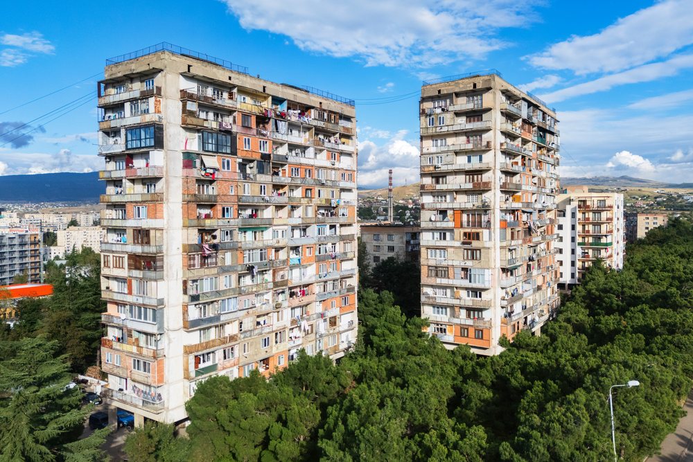 Late soviet-era apartment blocks in tbilisi, Georgia