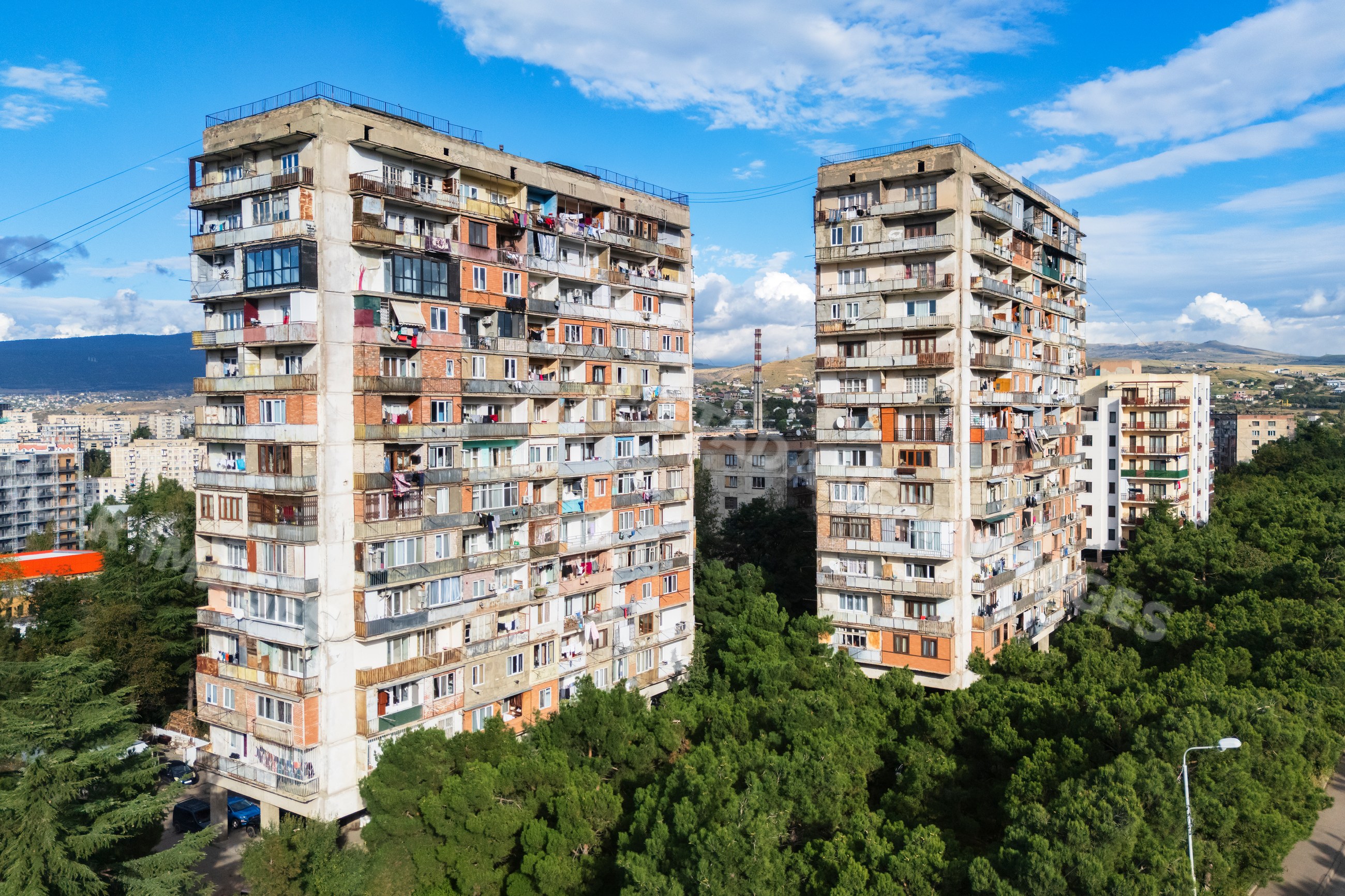 Late soviet-era apartment blocks in tbilisi, Georgia