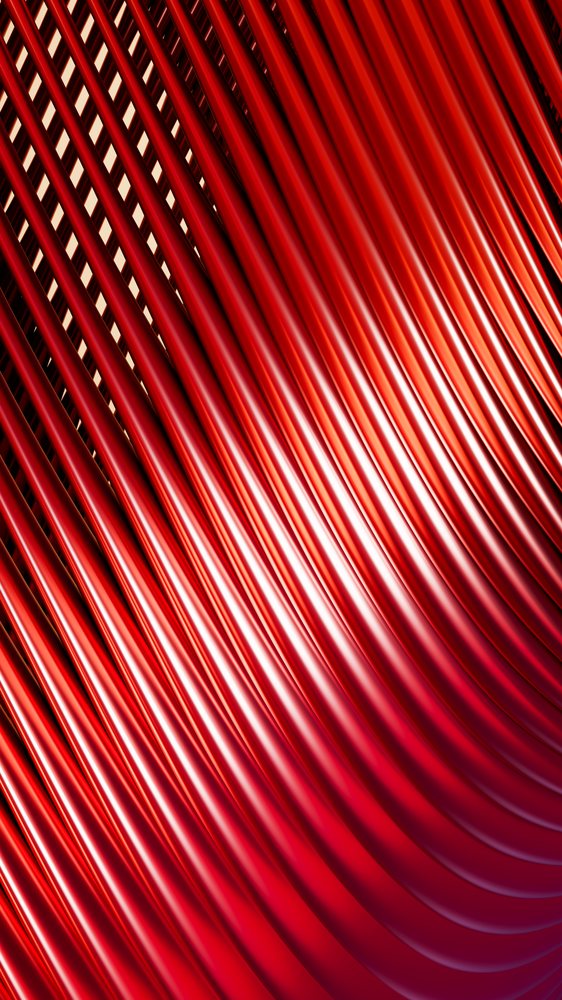 Abstract digital illustration of flowing red shiny curved lines