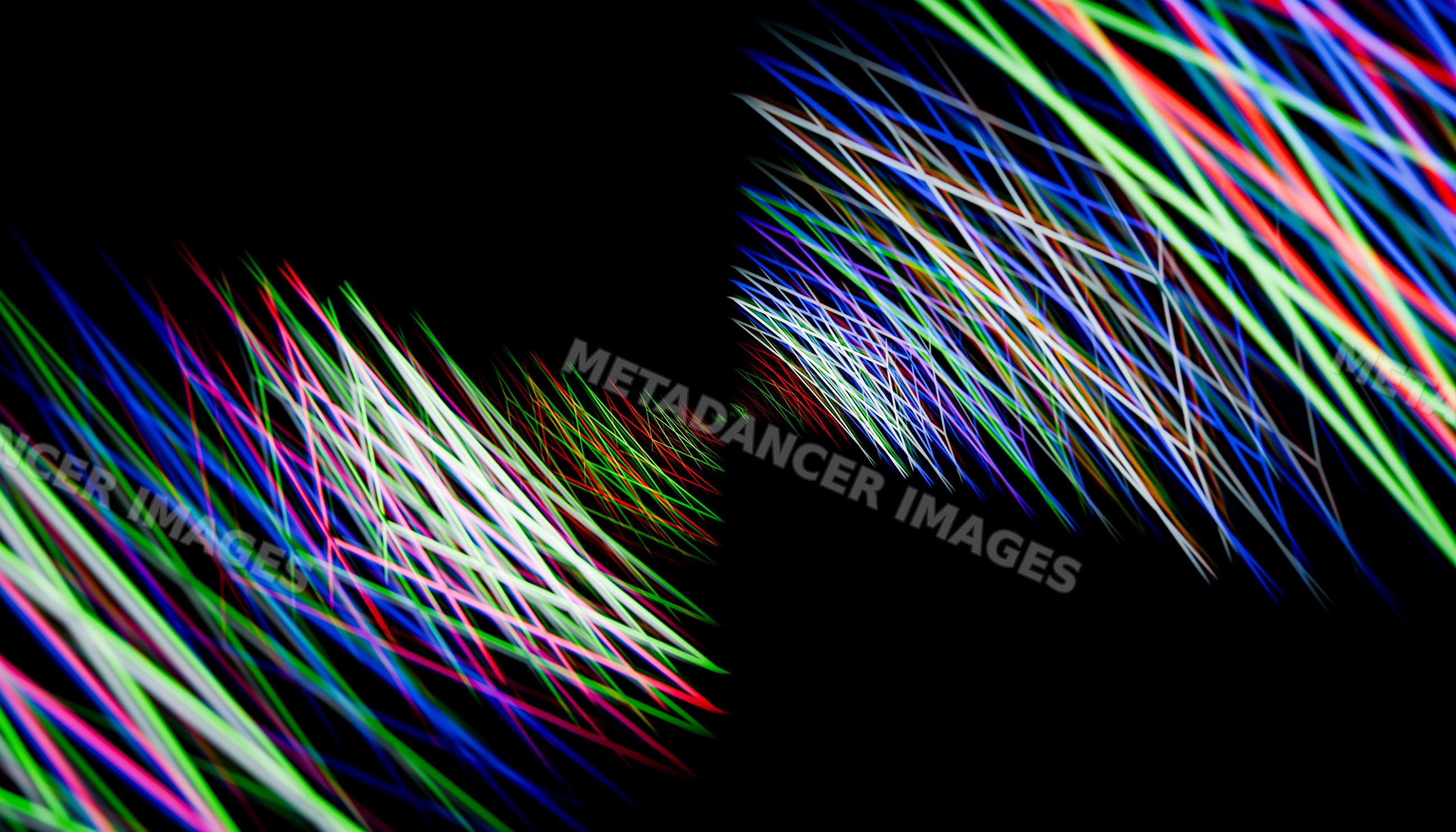 Abstract digital illustration of colorful diagonal light lines