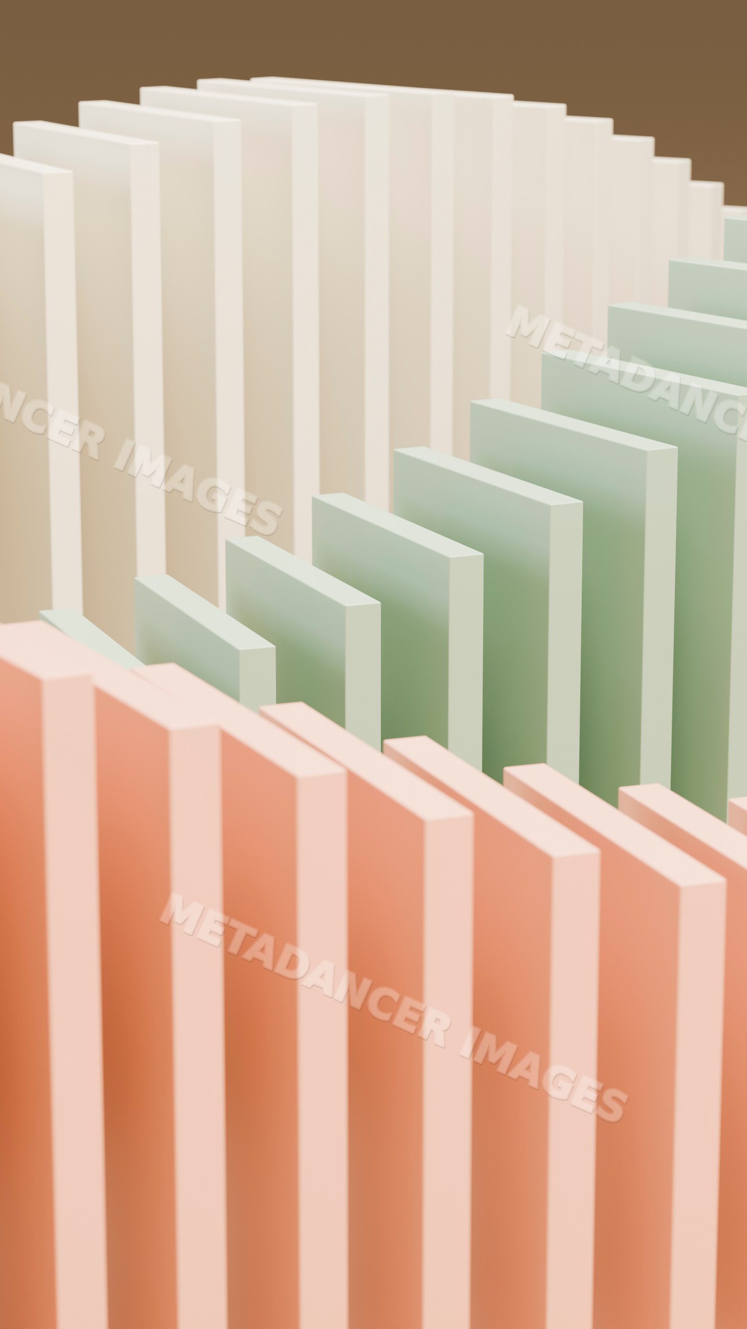 Vertical rectangular panels in soft beige, green, and peach colors