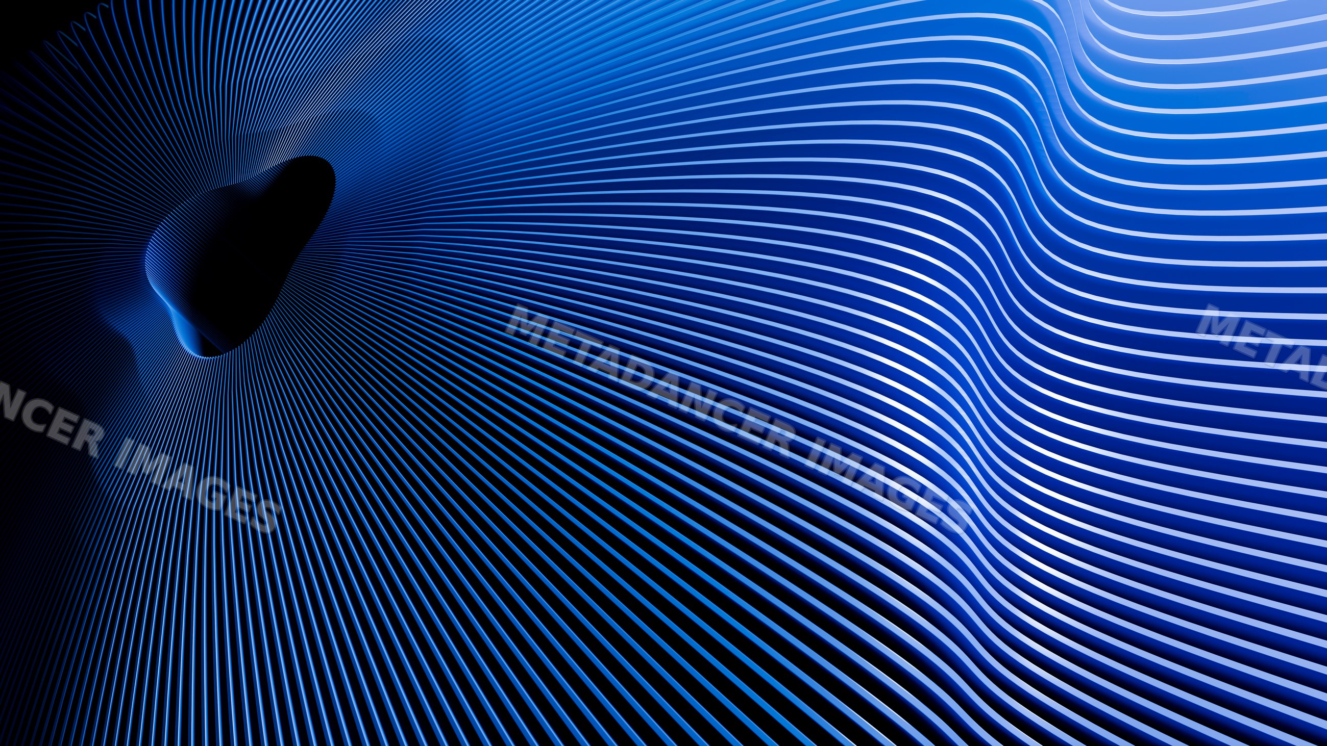 Abstract blue curved lines forming dynamic wave pattern illustration