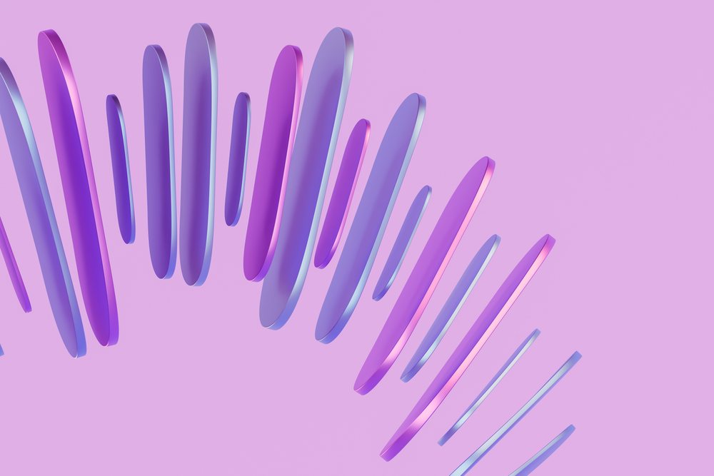 3d rendered abstract purple shapes