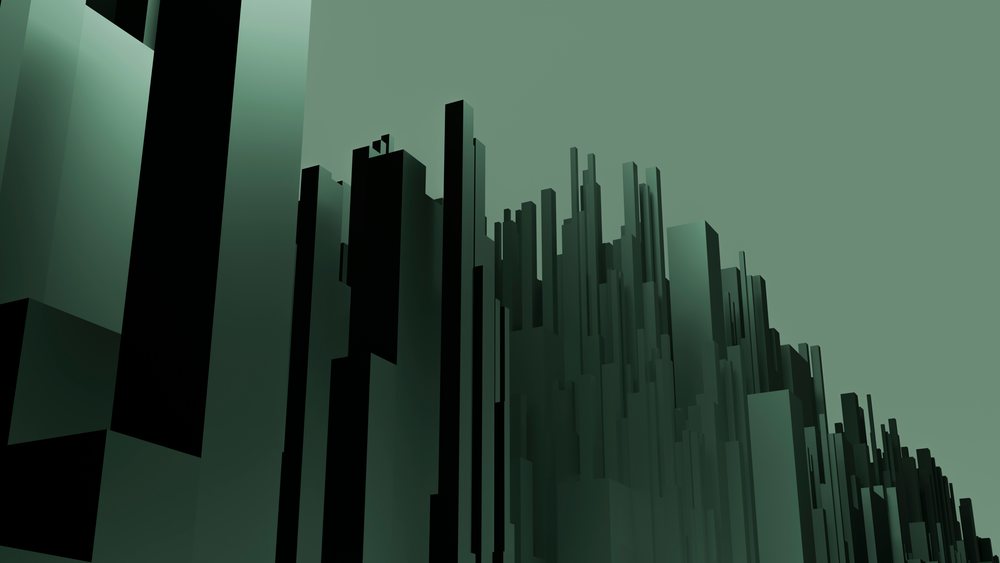 Abstract digital illustration of layered vertical bars