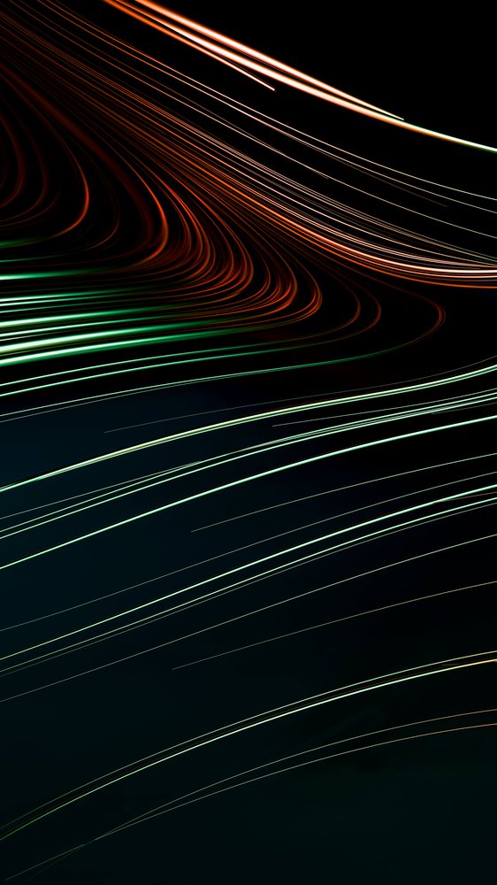 Abstract digital art of flowing light trails