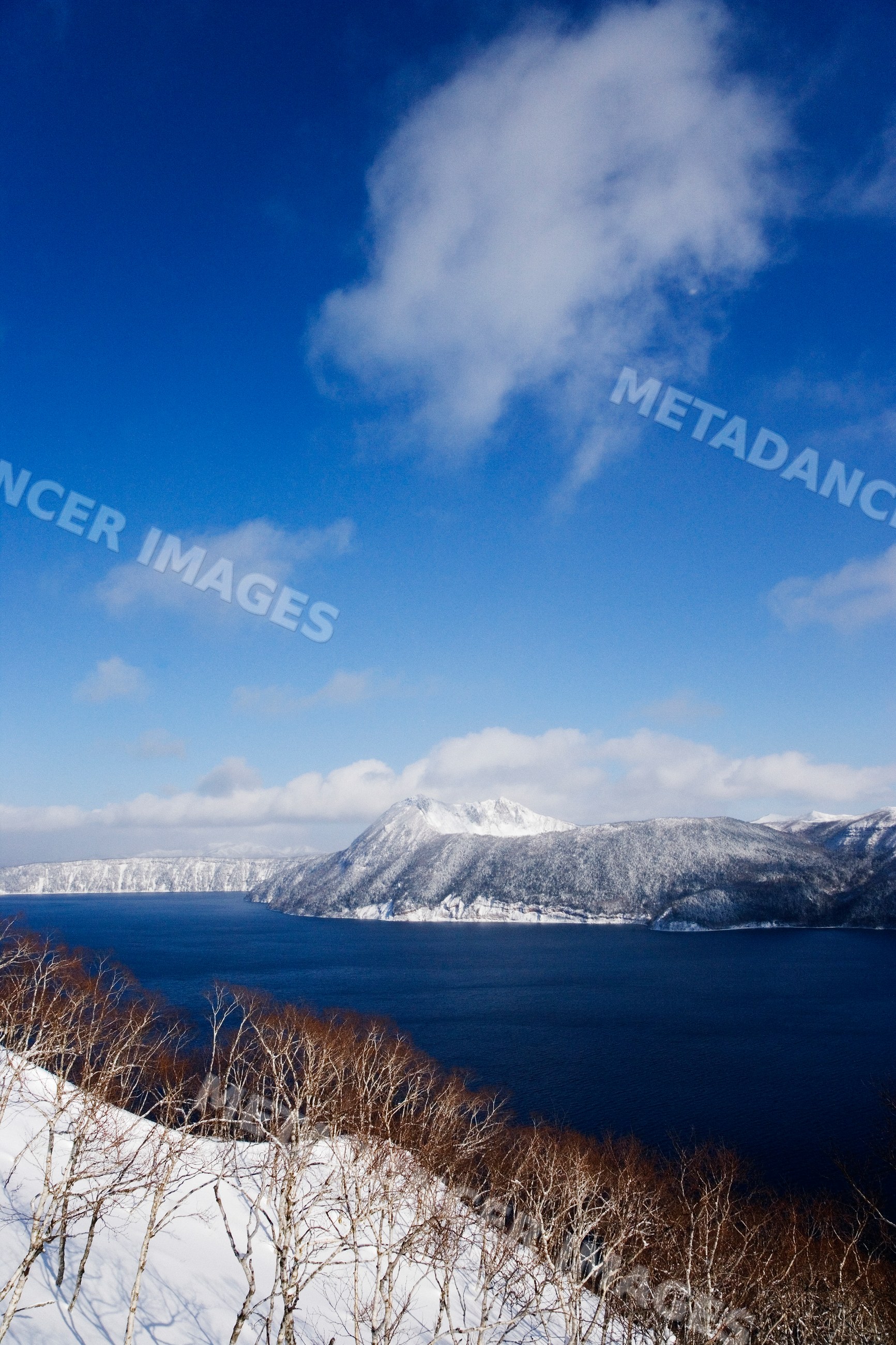 Lake mashu winter landscape hokkaido japan