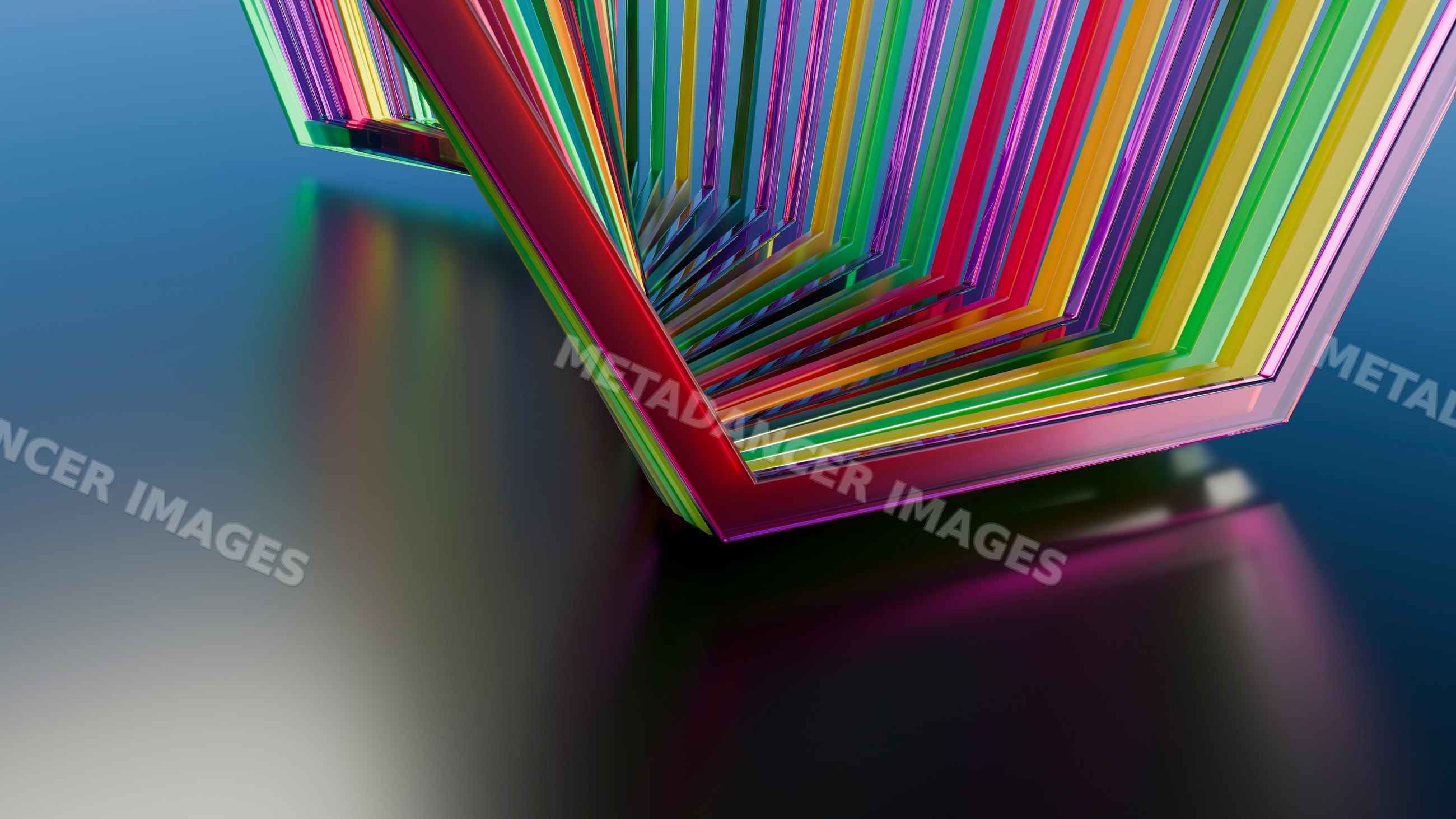 Colorful abstract geometric 3d illustration with transparent layers