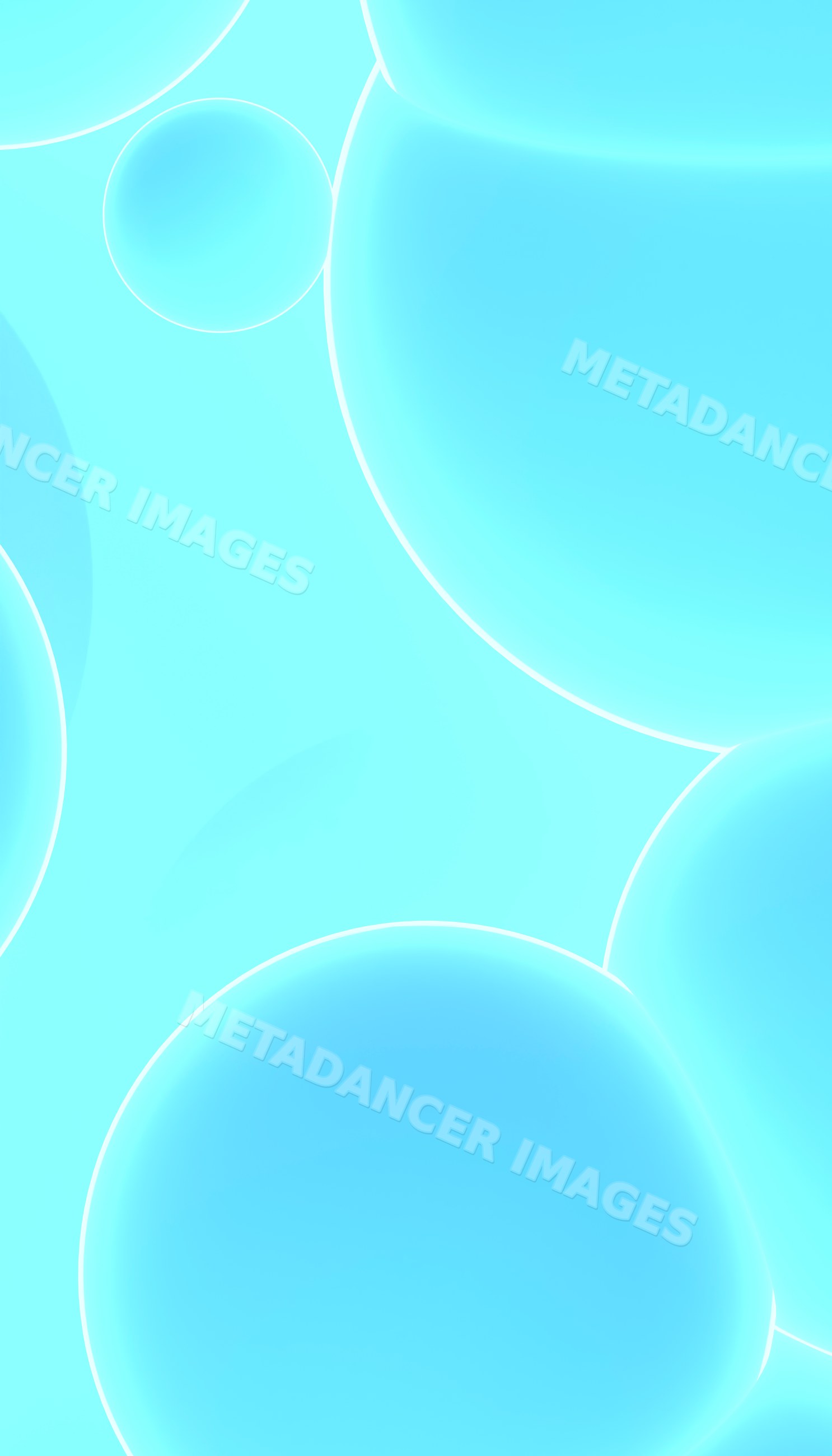 Blue glowing abstract bubbles with soft edges on light blue background