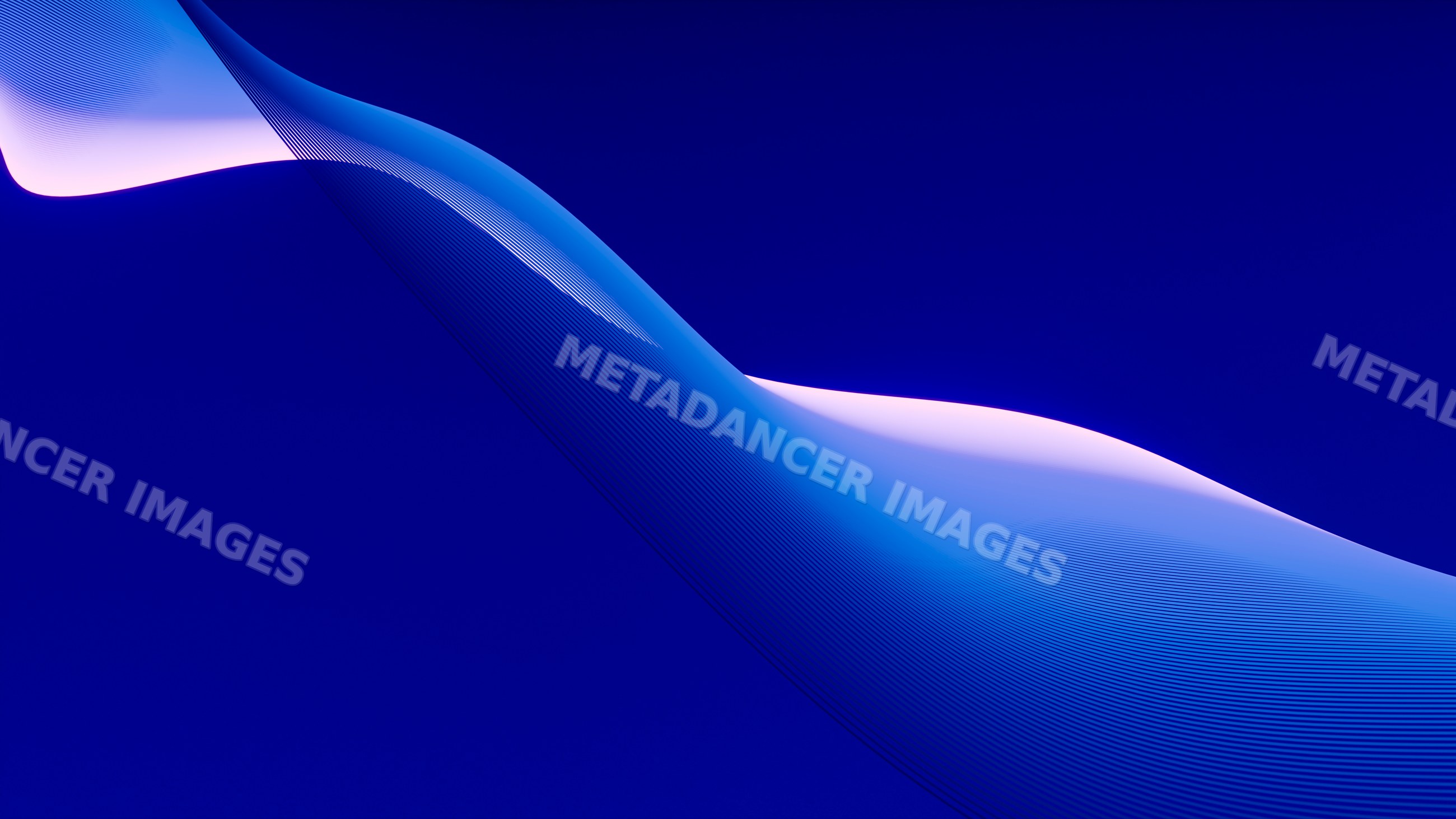 Abstract flowing blue wave shapes in digital art composition