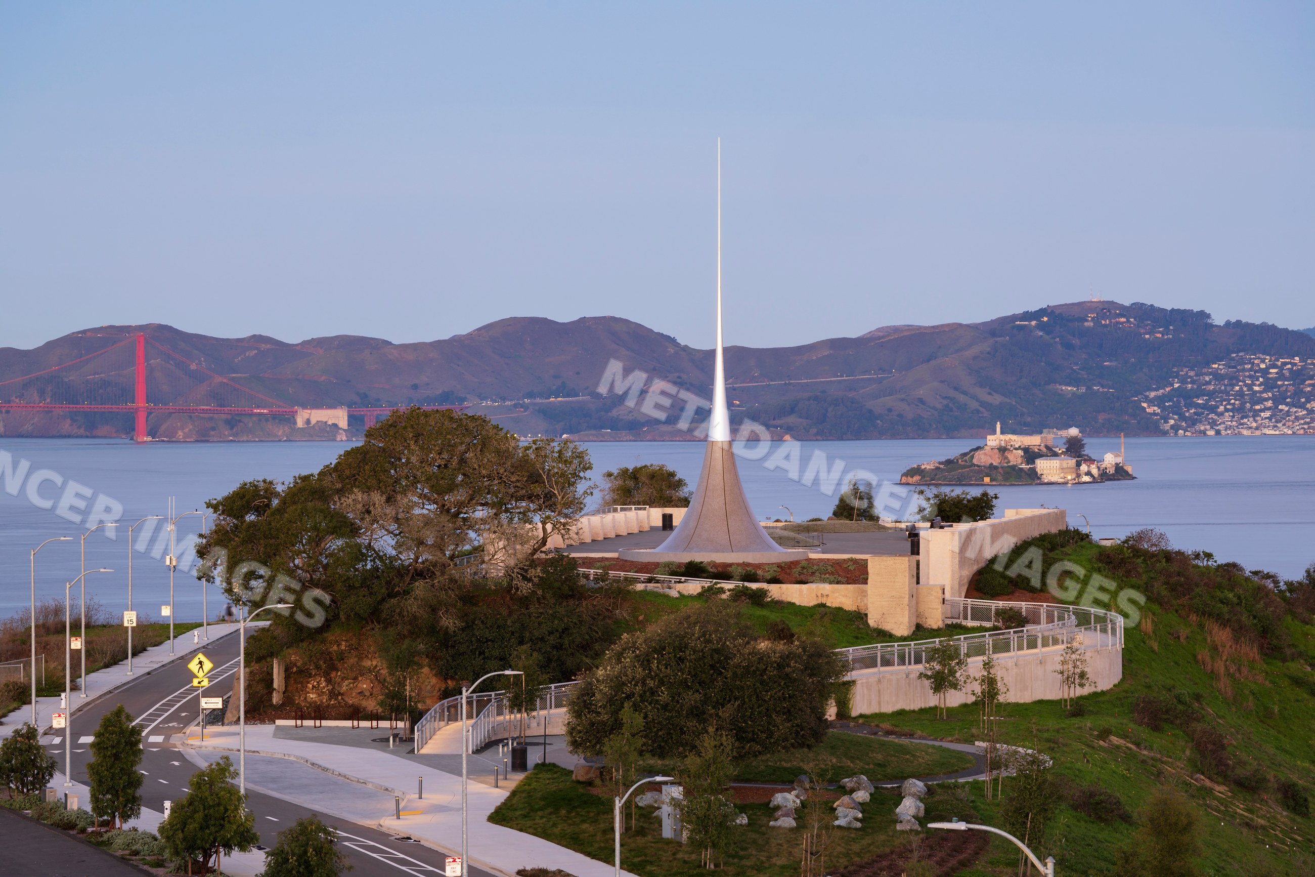 Point of Infinity with alcatraz island and Marin Headlands