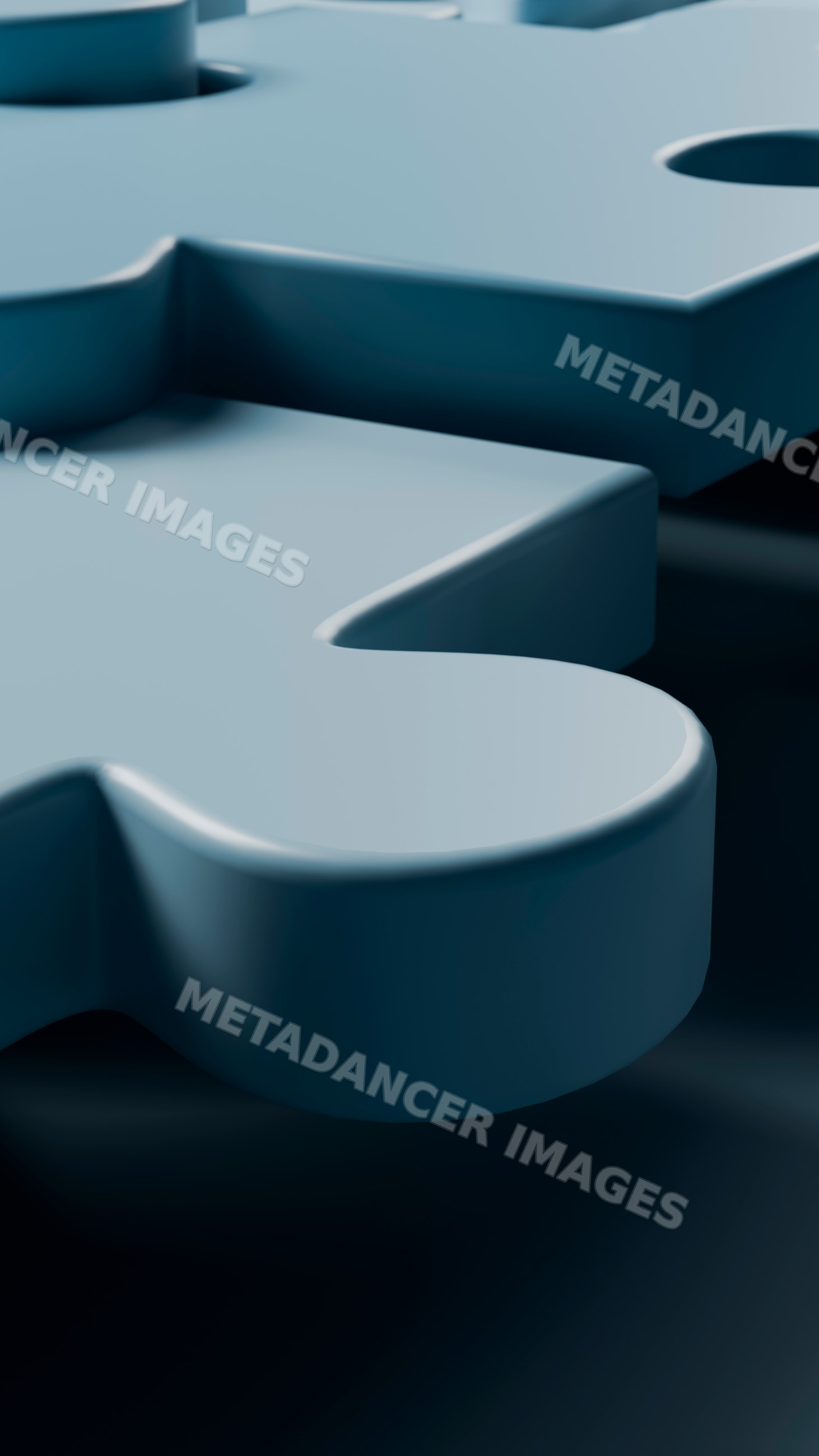 Close-up illustration of blue interlocking puzzle pieces symbolizing