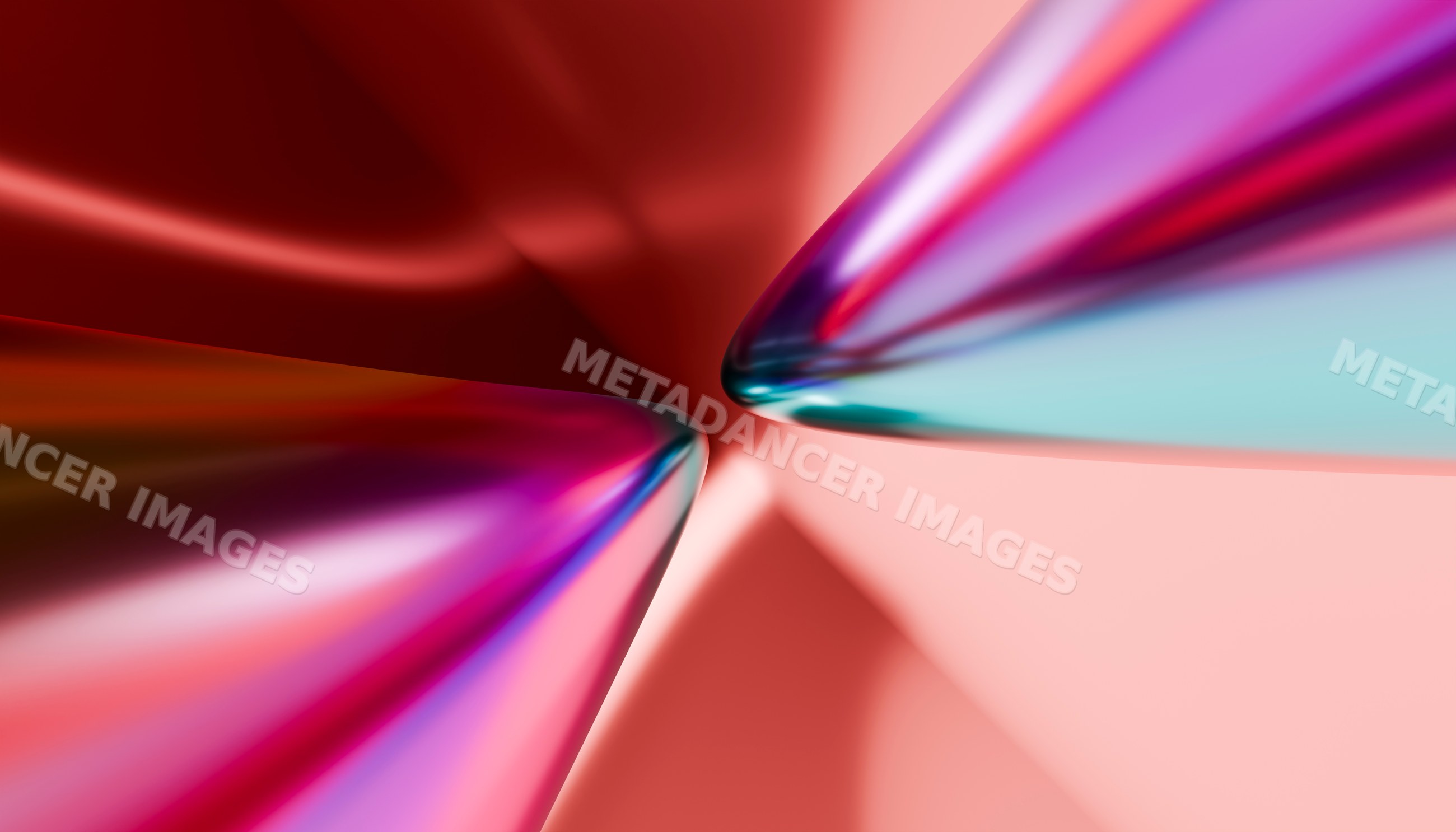 Abstract metallic colorful triangular shapes with glossy reflections