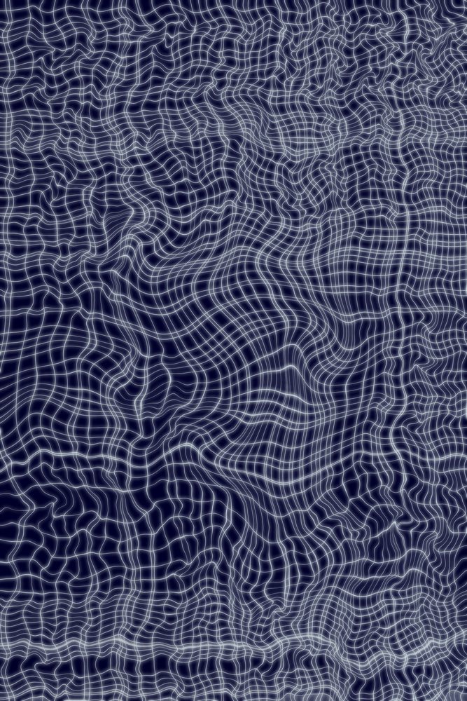 Abstract wavy grid pattern digital illustration with curved white