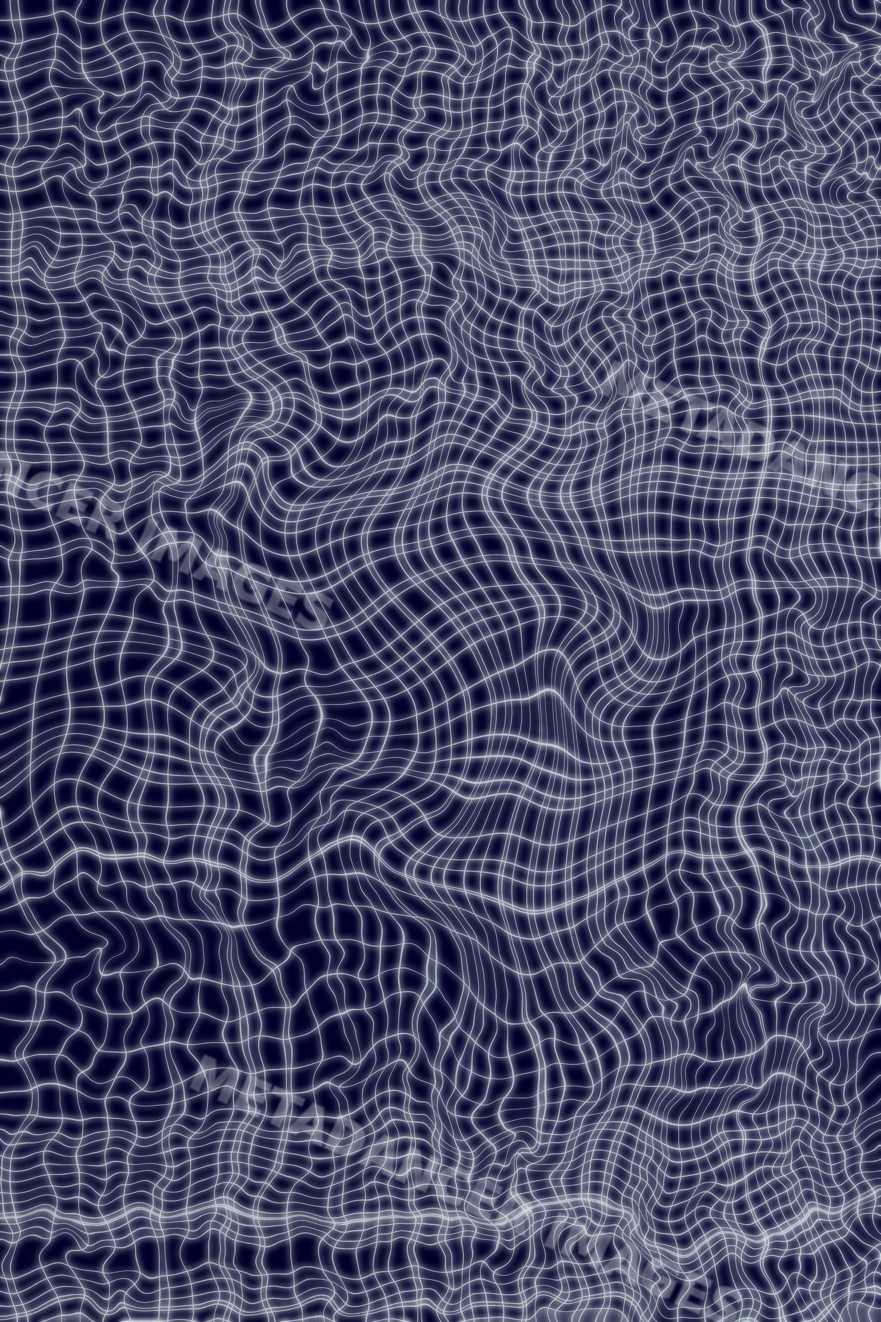 Abstract wavy grid pattern digital illustration with curved white