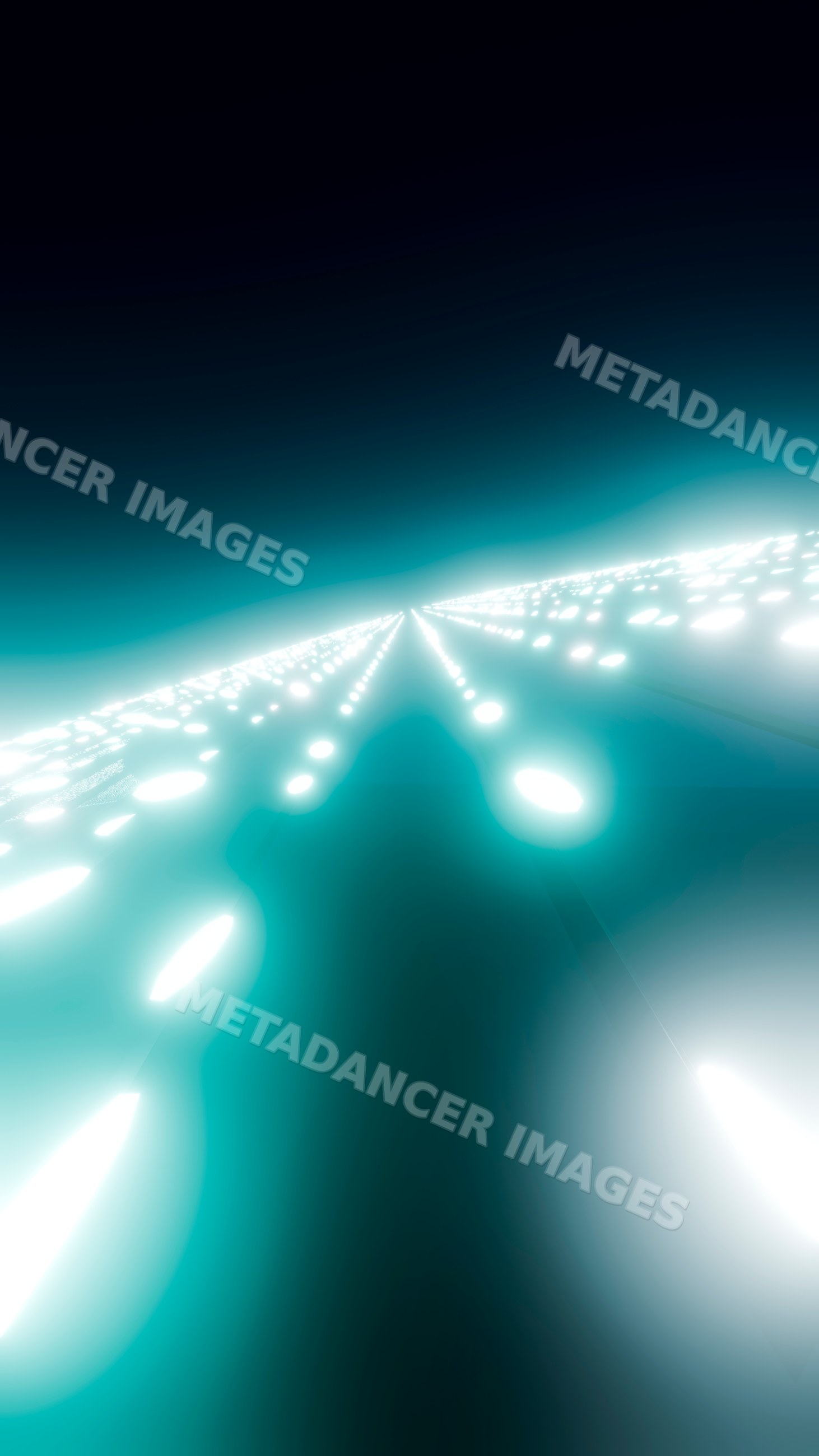 Abstract glowing light trail in a dark night scene