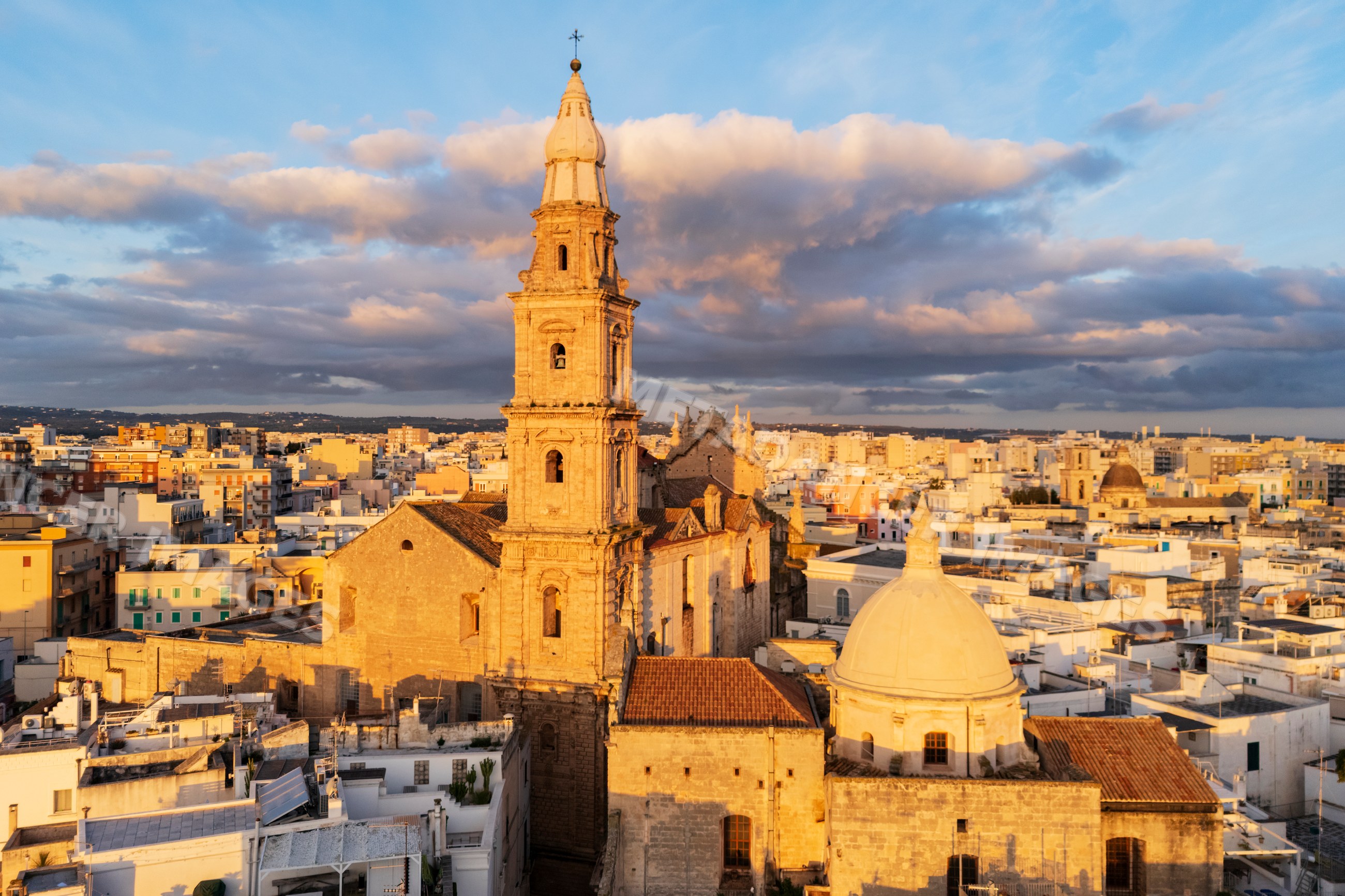 Cathedral basilica of maria santissima della madia at sunrise