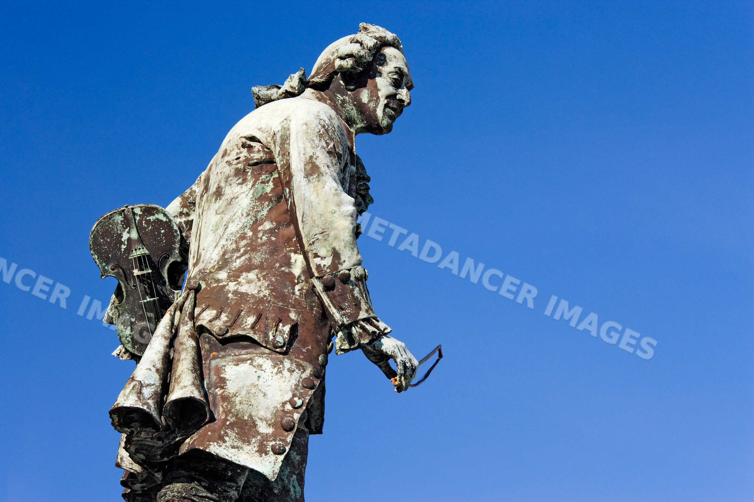 Statue of giuseppe tartini holding violin, slovenia