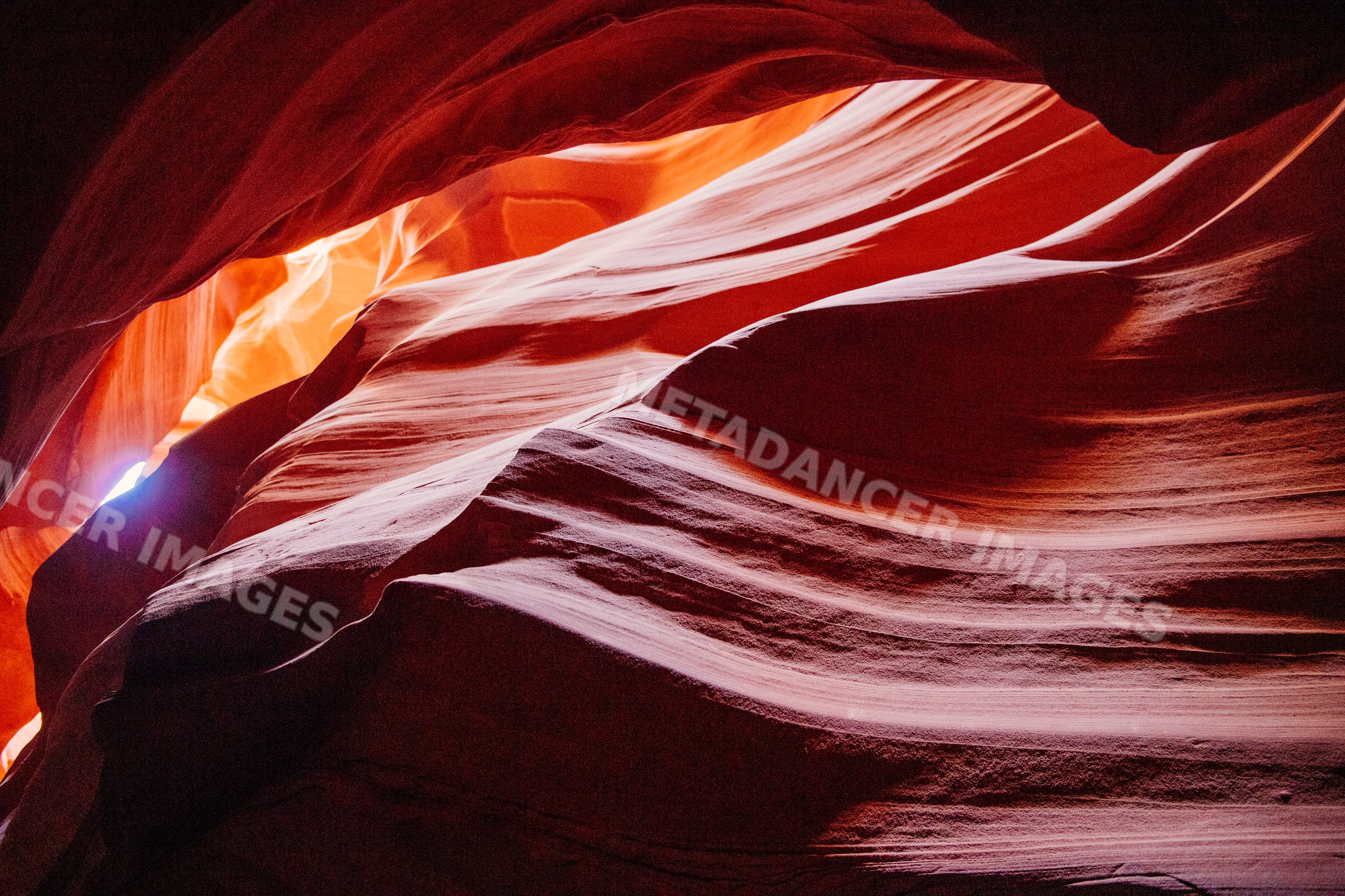 Antelope canyon sandstone rock formations in Navajo Land Arizona
