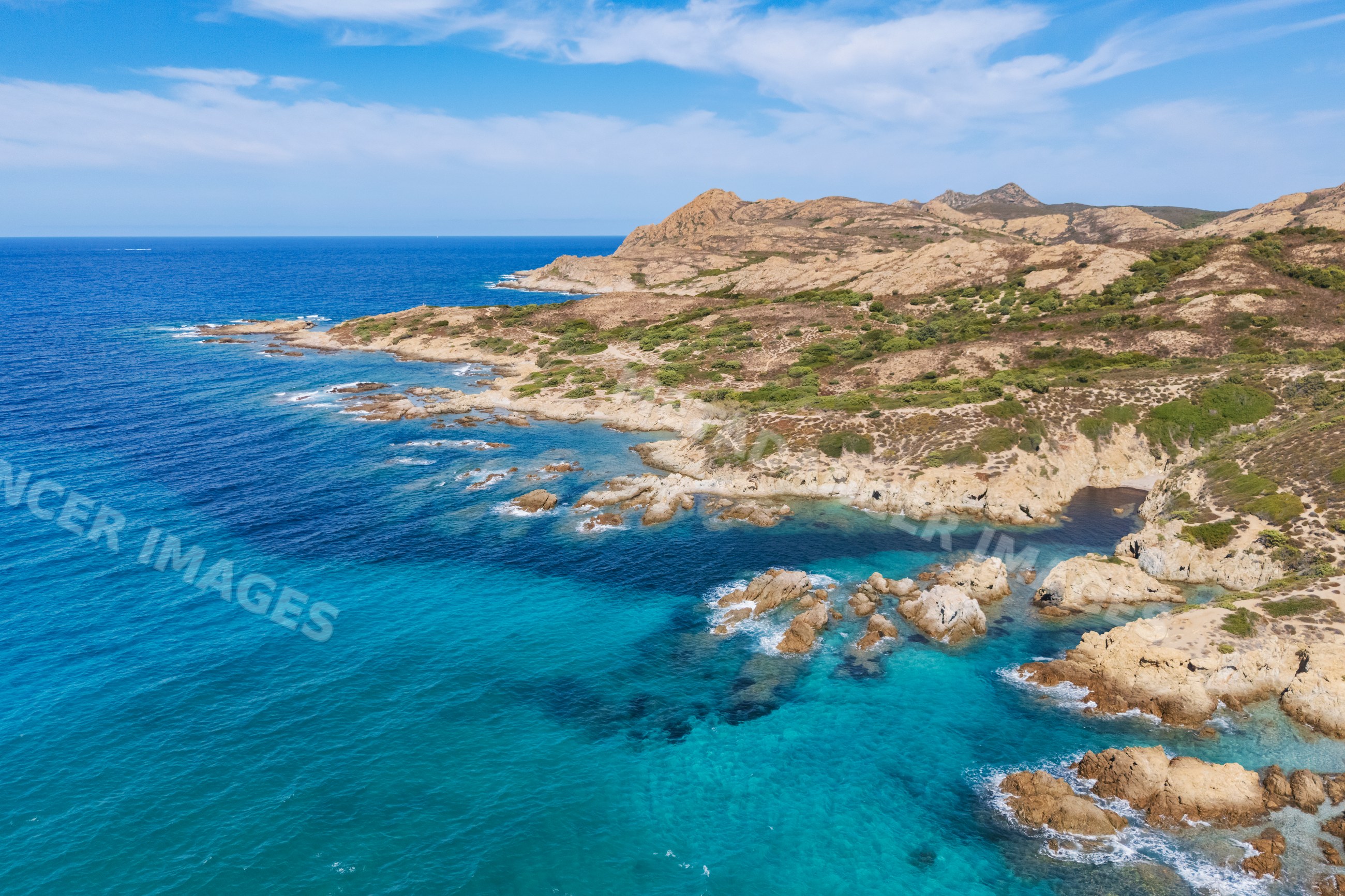 Rocky coastline with turquoise mediterranean sea