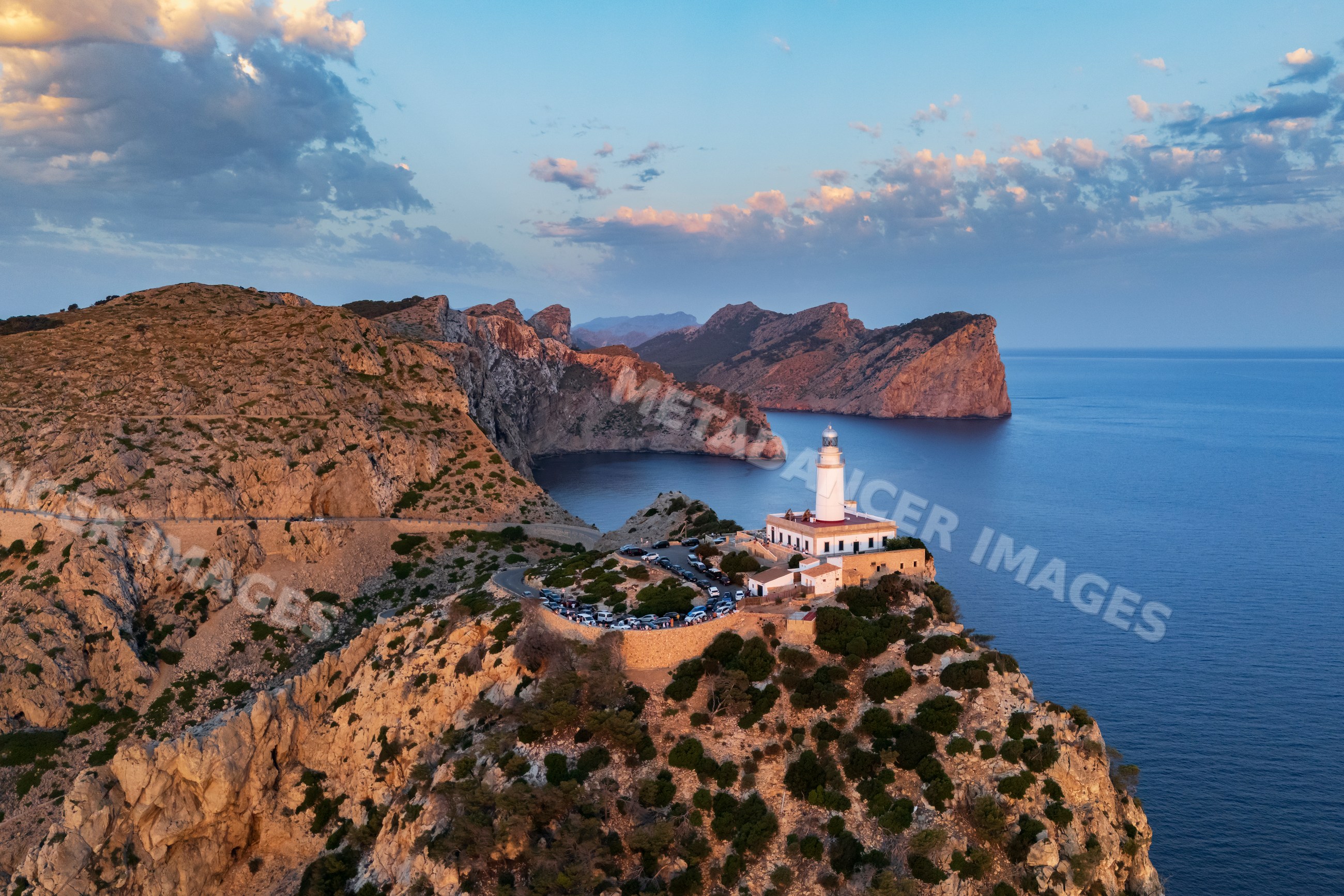 Far de Formentor Lighthouse at sunrise at cap de formentor, Mallorca
