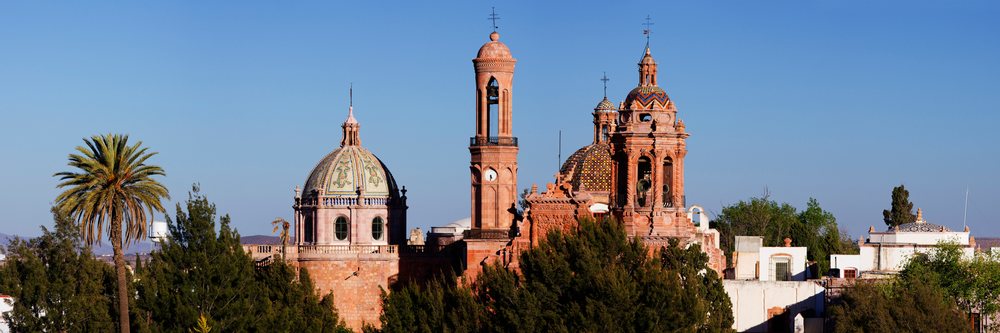 Cathedral of zacatecas with domes and bell tower mexico