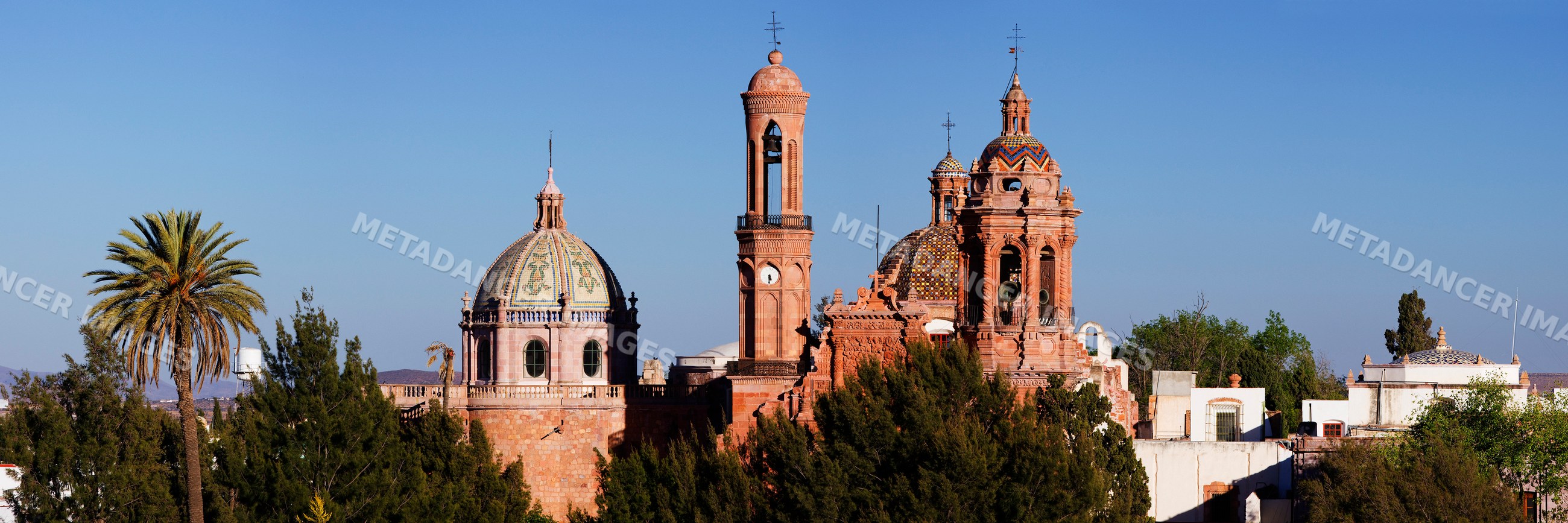 Cathedral of zacatecas with domes and bell tower mexico