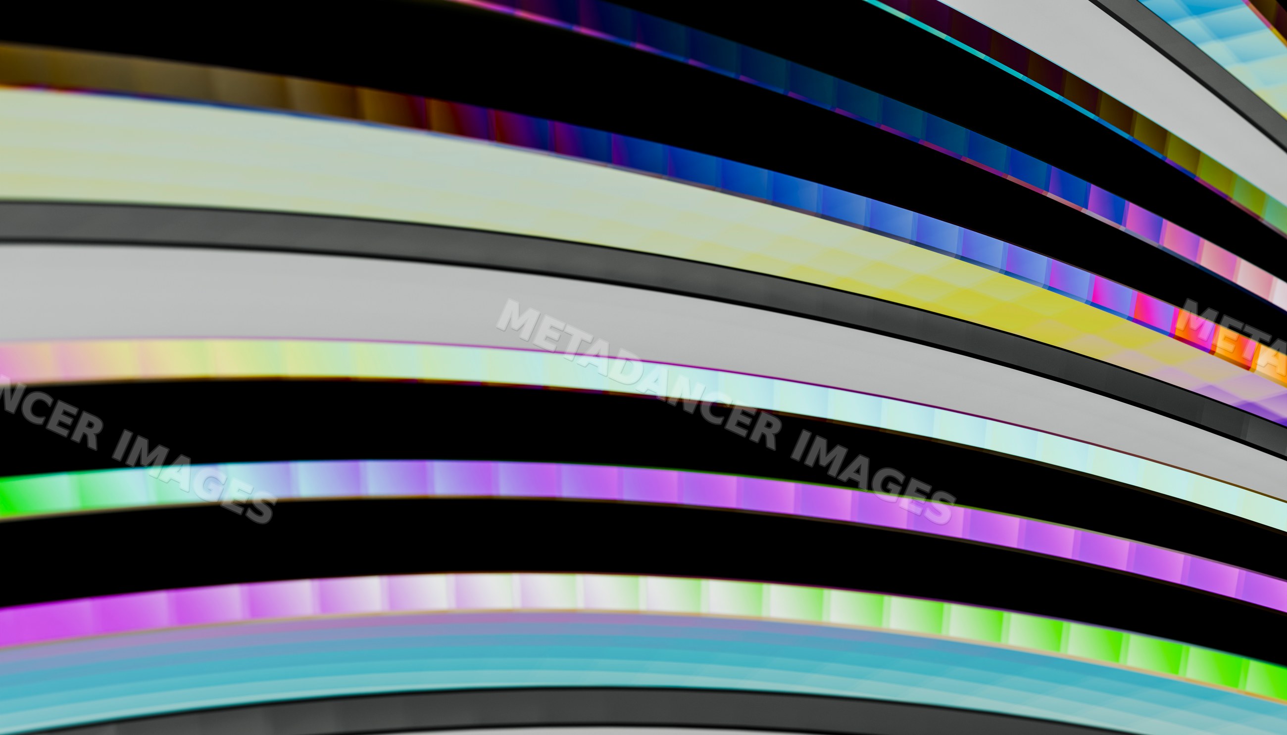 Color bars with rainbow gradient stripes and curved abstract design