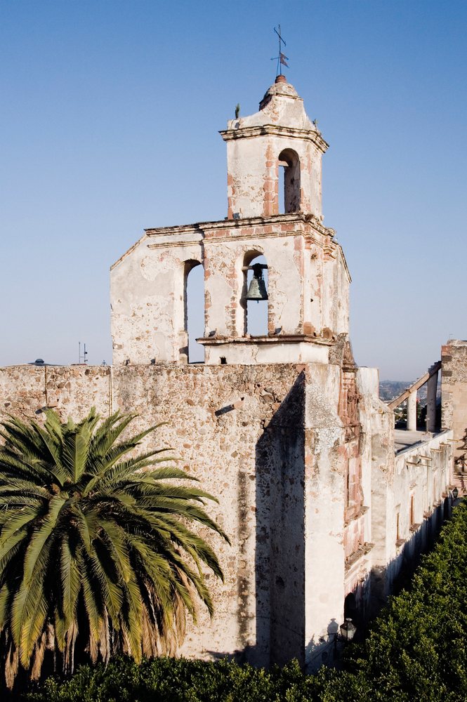 Bell tower with weathered stone exterior mexico
