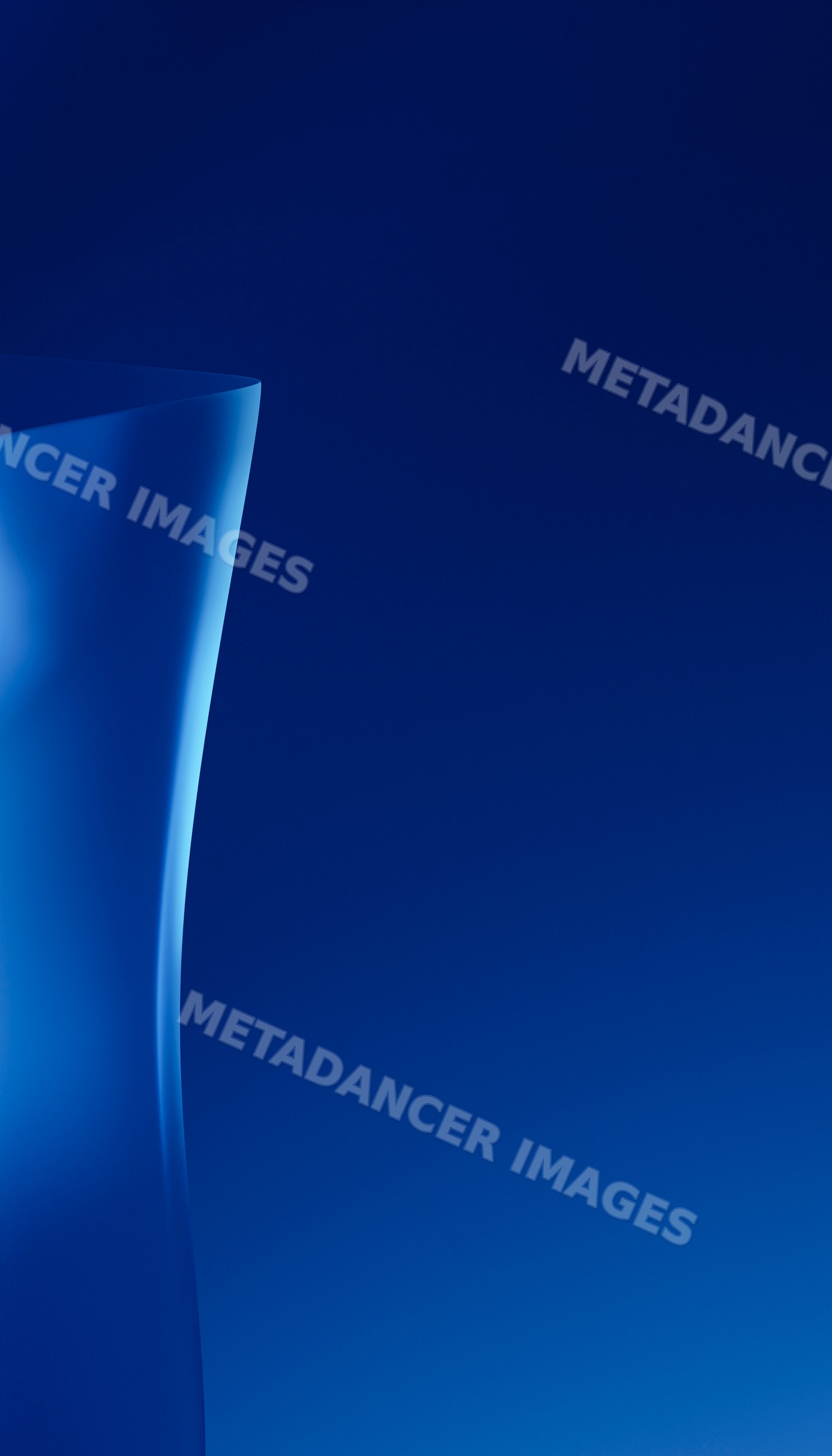 Abstract smooth blue curved shape with gradient background
