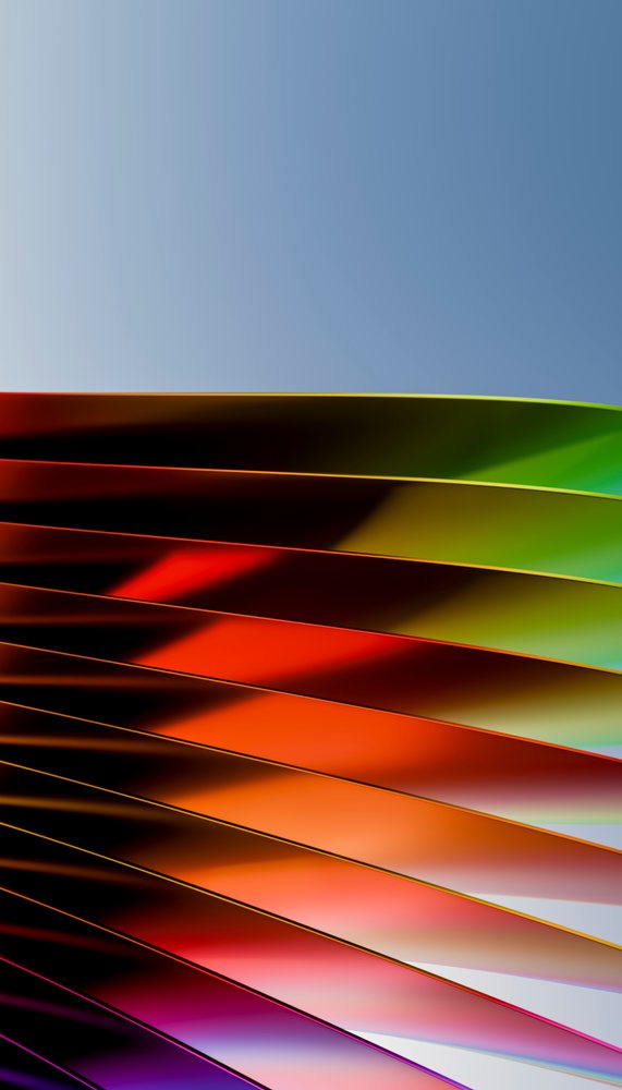 Colorful abstract curved blades with vibrant gradients