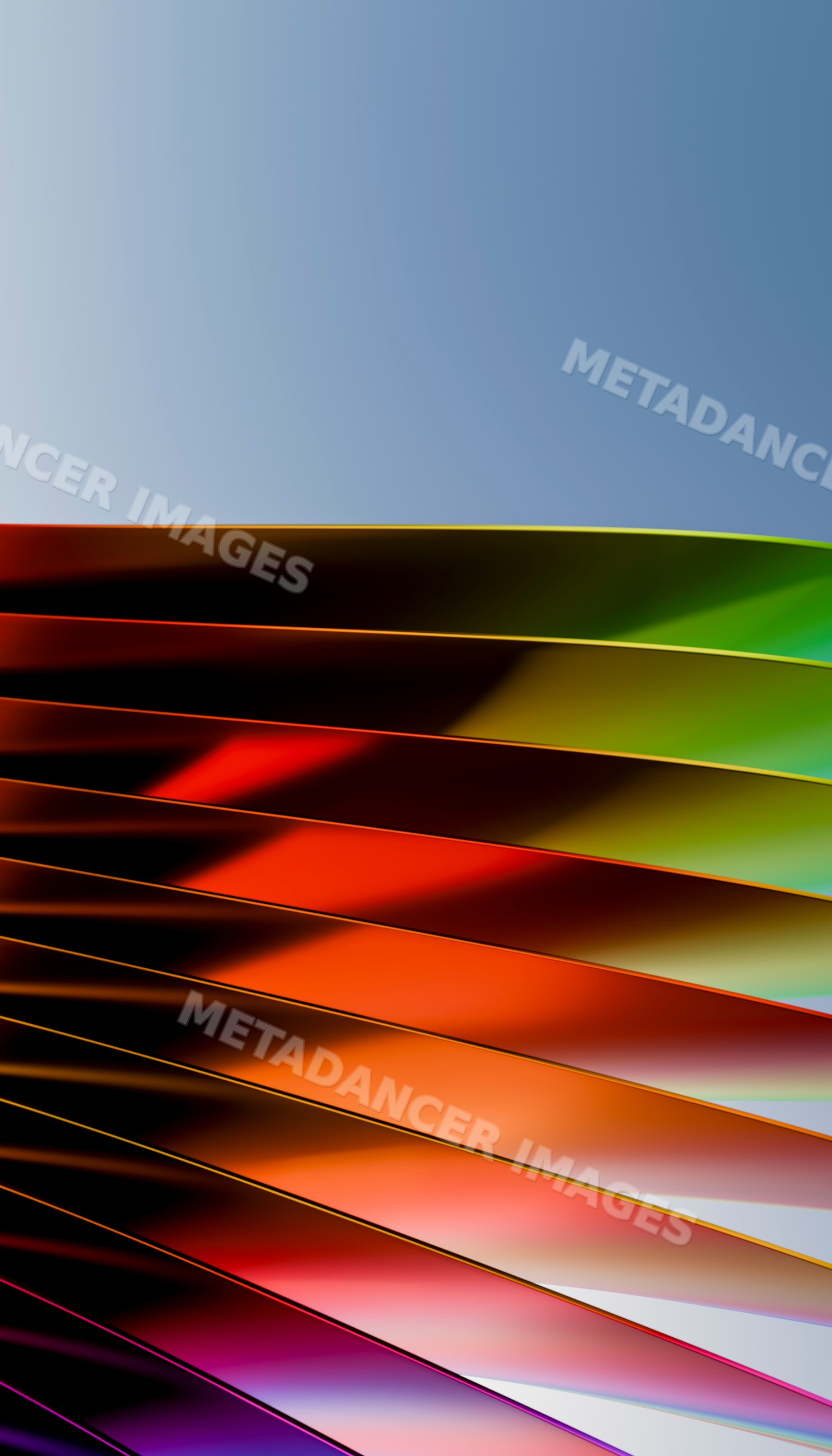 Colorful abstract curved blades with vibrant gradients