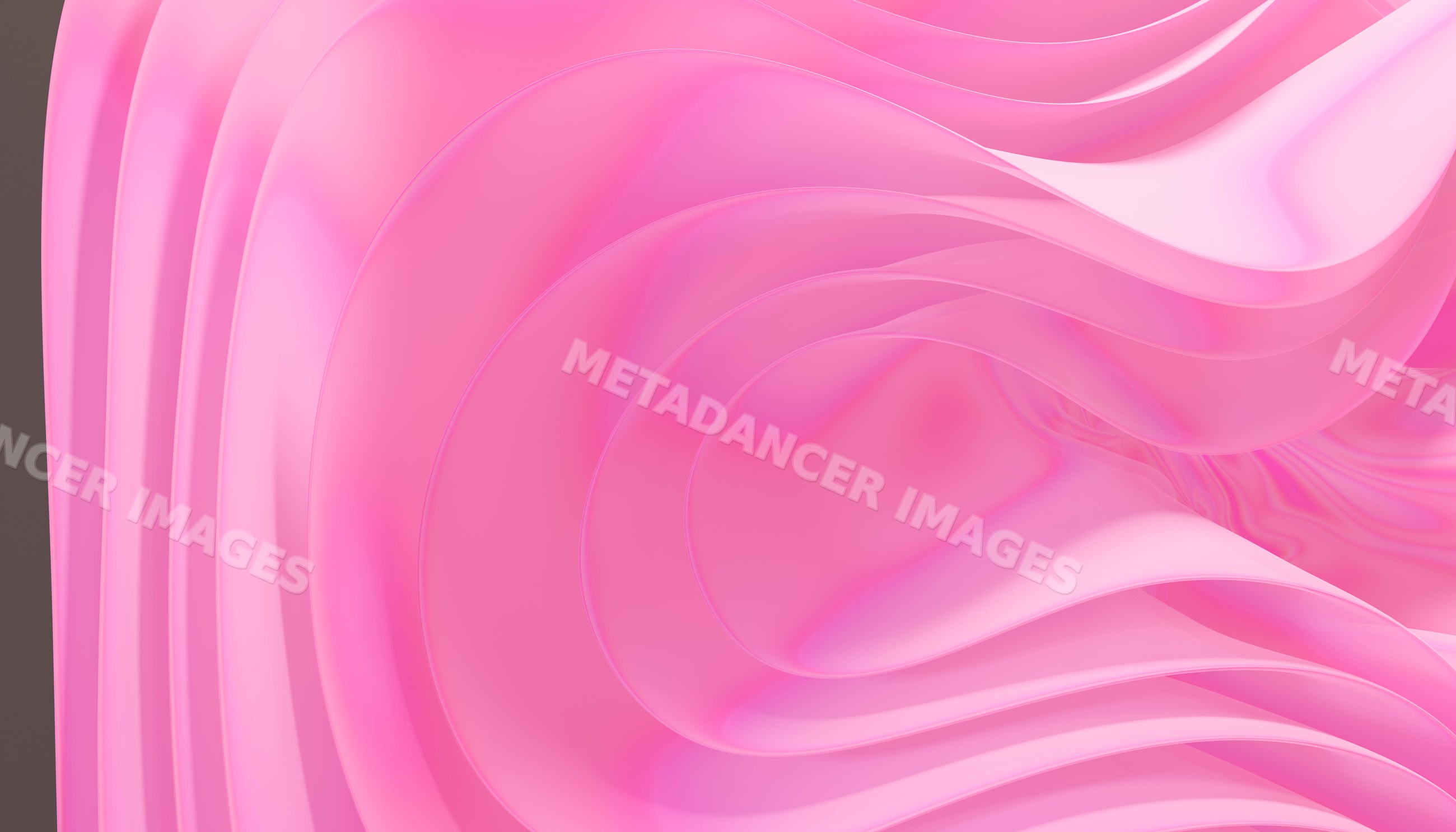 Abstract pink smooth wavy shape with fluid glossy surface design