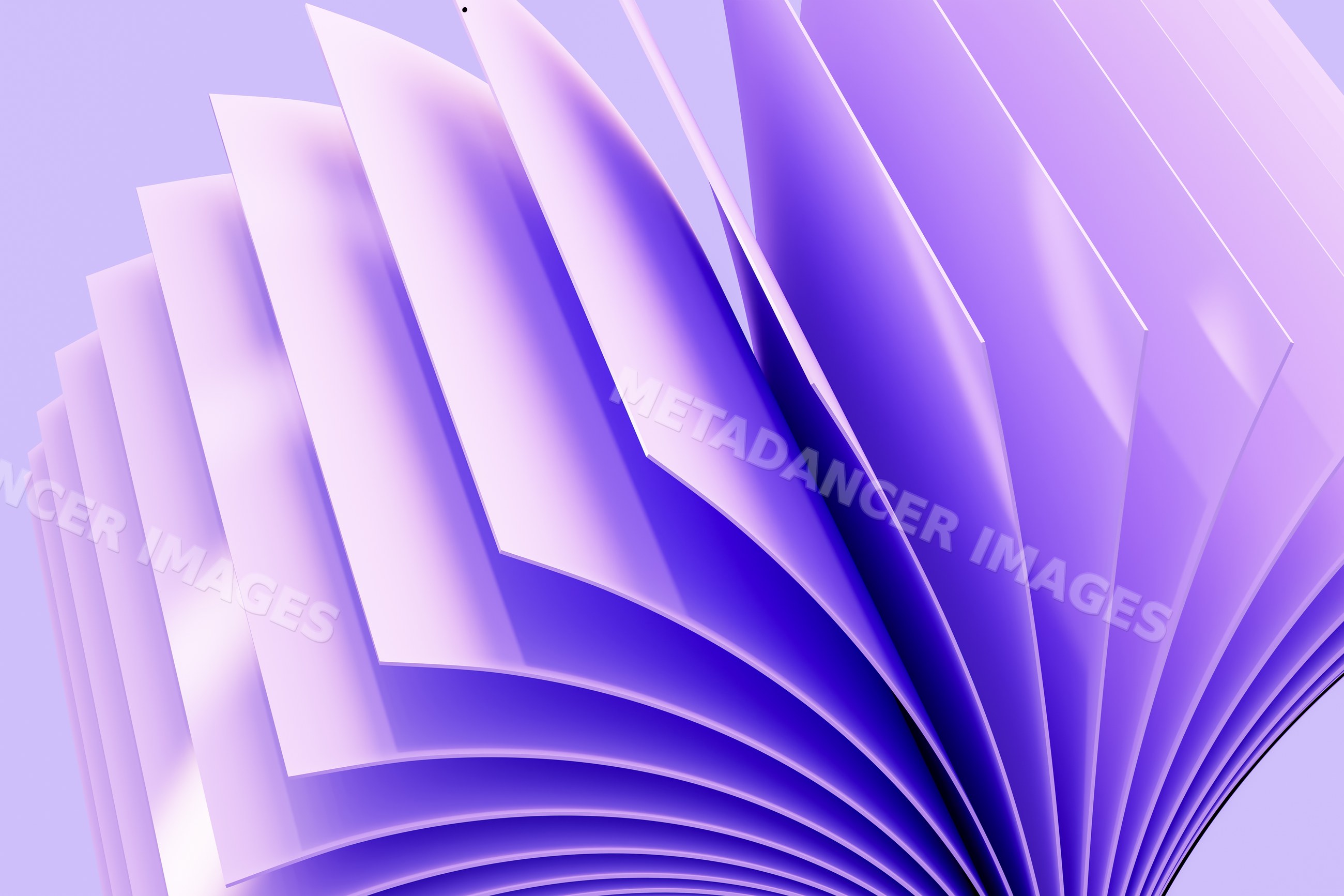 Curved purple paper sheets forming an abstract background