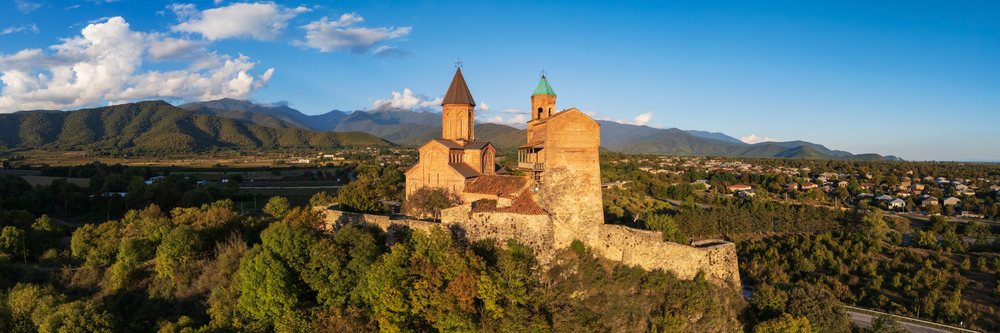 Gremi monastery fortress at sunset in sighnaghi, Georgia