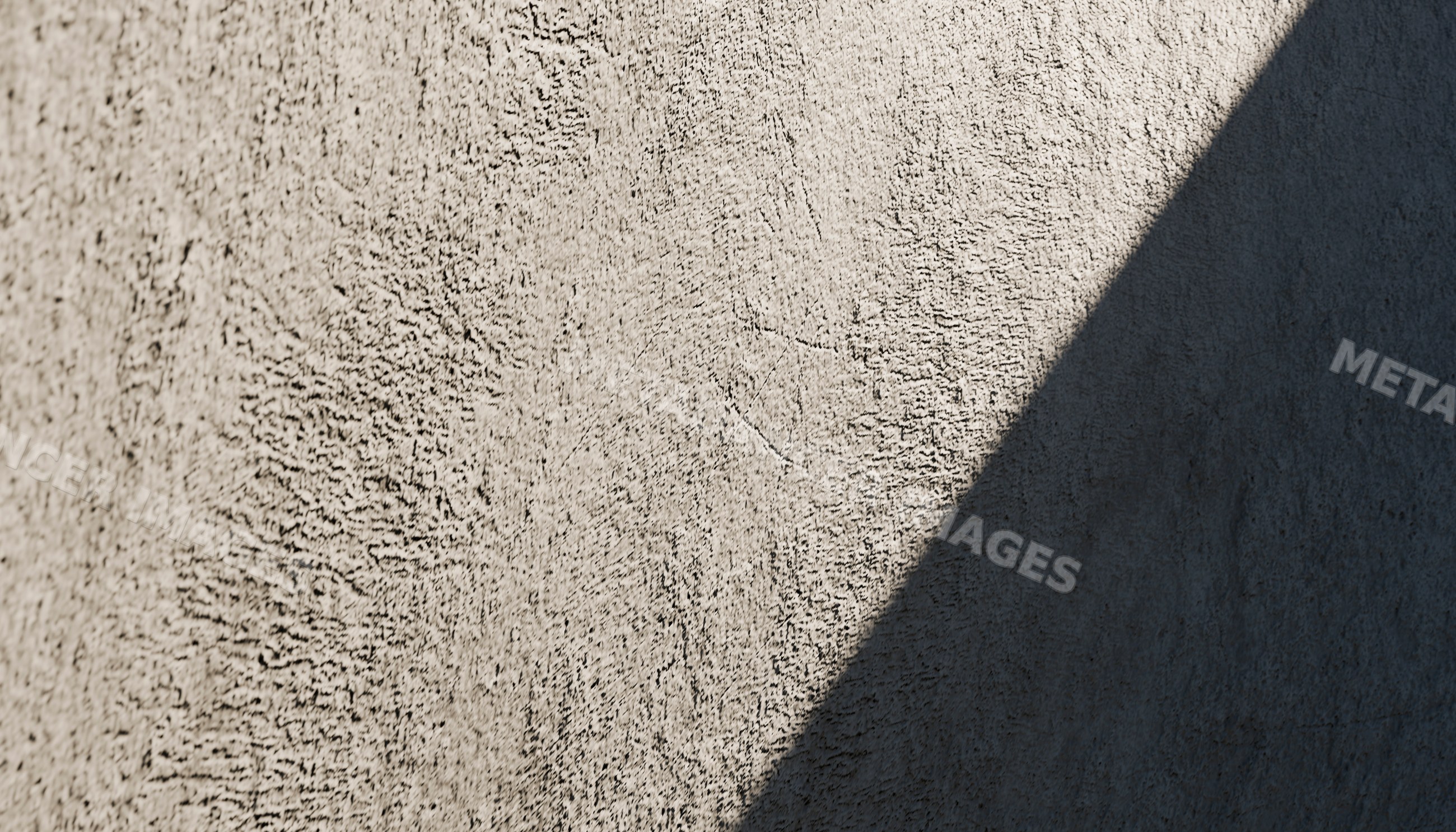 Diagonal shadow on a textured rough concrete wall surface