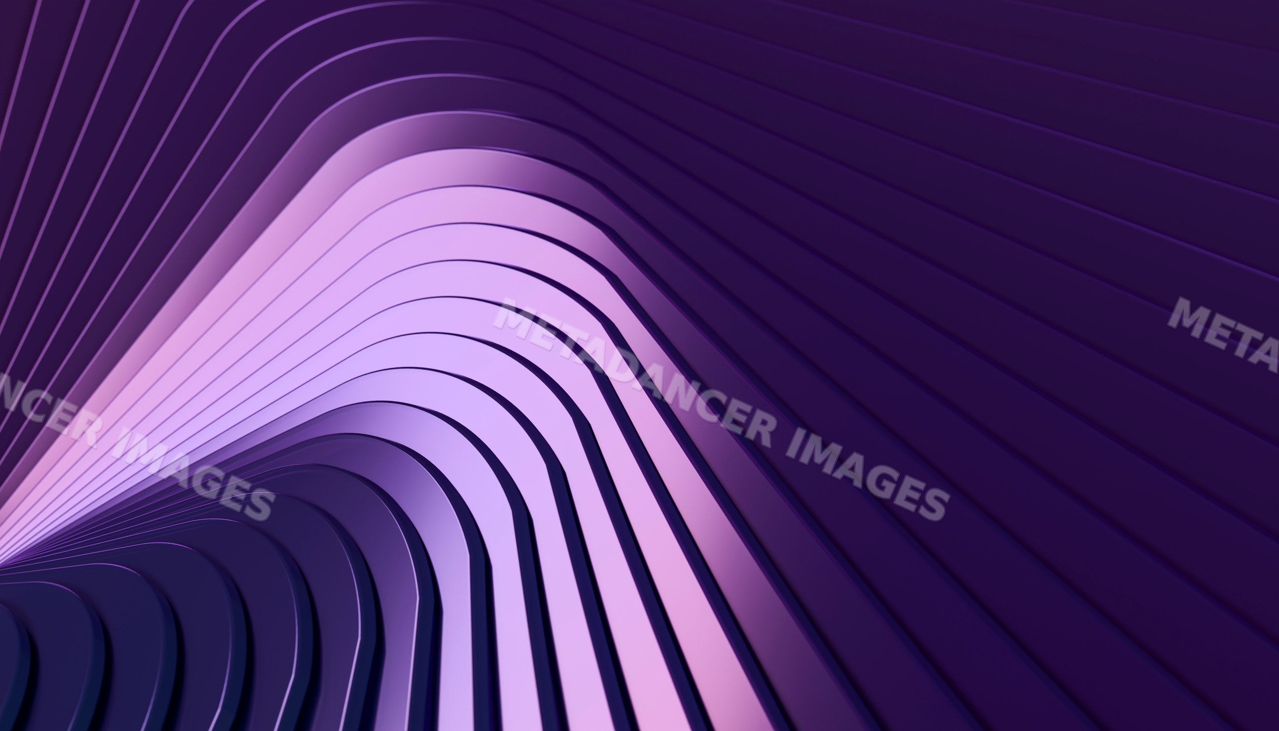 Abstract purple curved lines forming flowing digital art pattern