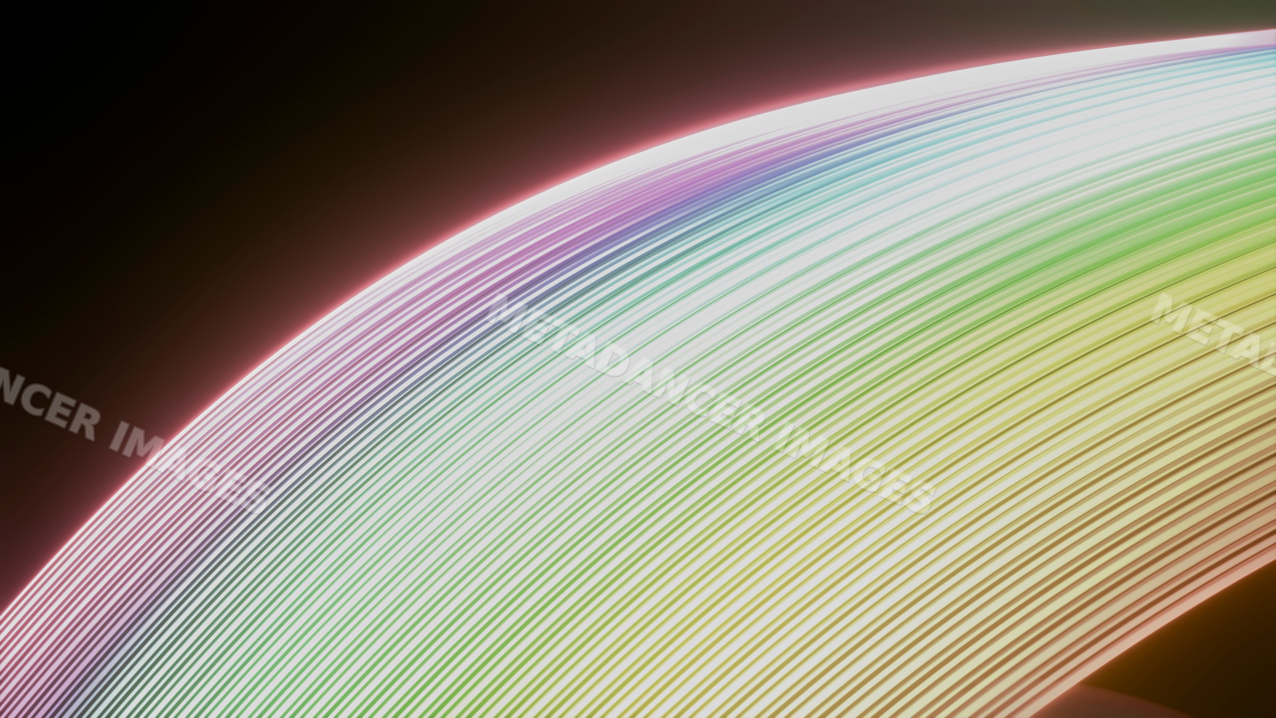 Curved neon glowing lines in colorful digital art illustration